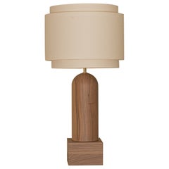 Pura Kelo Doppel-Tischlampe aus Nussbaumholz von Simone & Marcel
