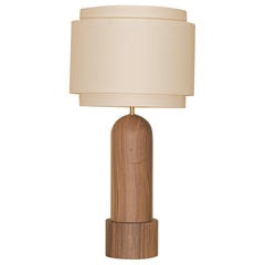 Pura Kelo Doppel-Tischlampe aus Nussbaumholz von Simone & Marcel