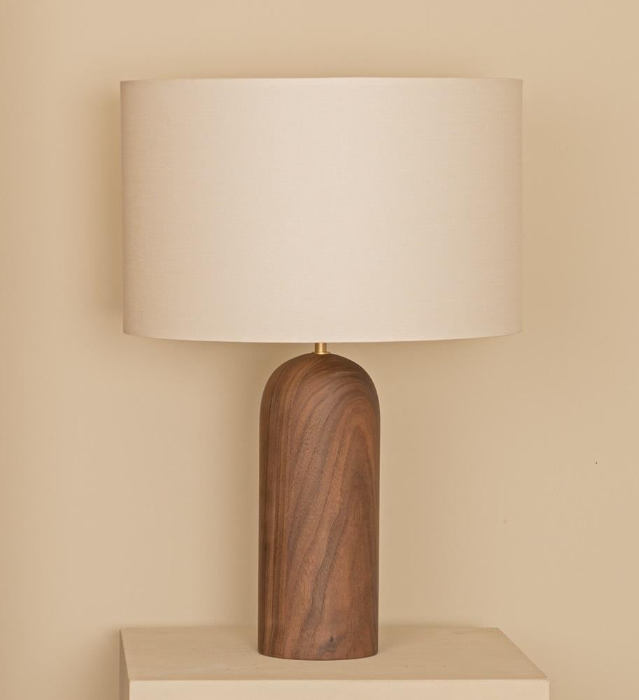 Walnut Pura Table Lamp by Simone & Marcel
Dimensions: Ø 40 x H 58 cm.
Materials: Brass, cotton and walnut.

Also available in different marble, wood and alabaster options and finishes. Custom options available on request. Please contact us. 

All