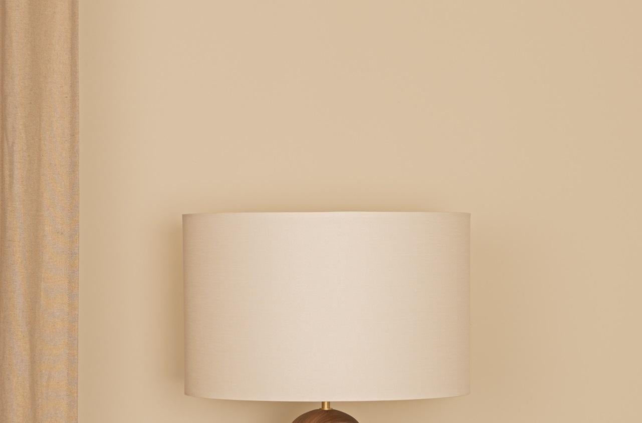 Post-Modern Walnut Pura Table Lamp by Simone & Marcel For Sale