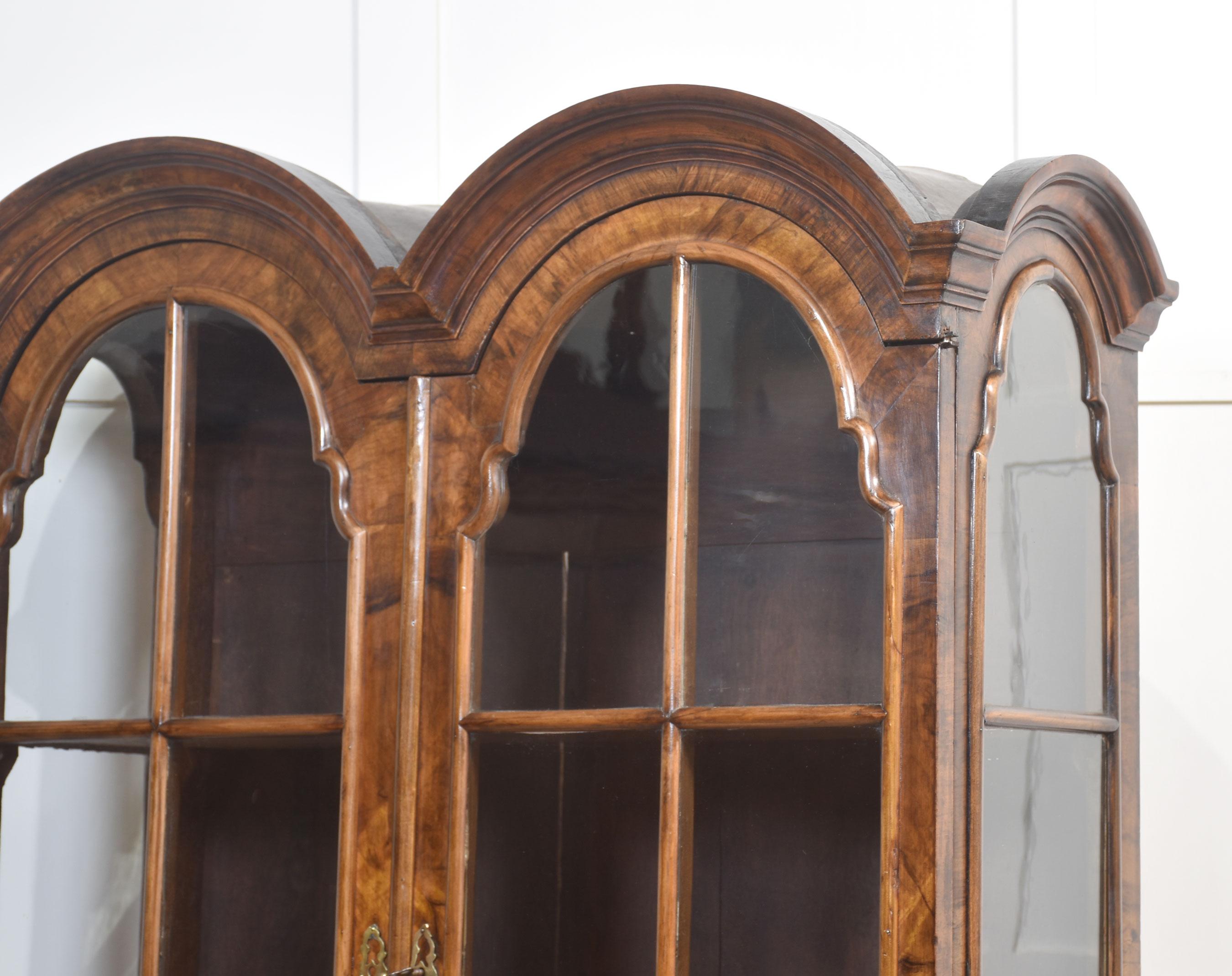 Walnut Queen Ann style display cabinet For Sale 6