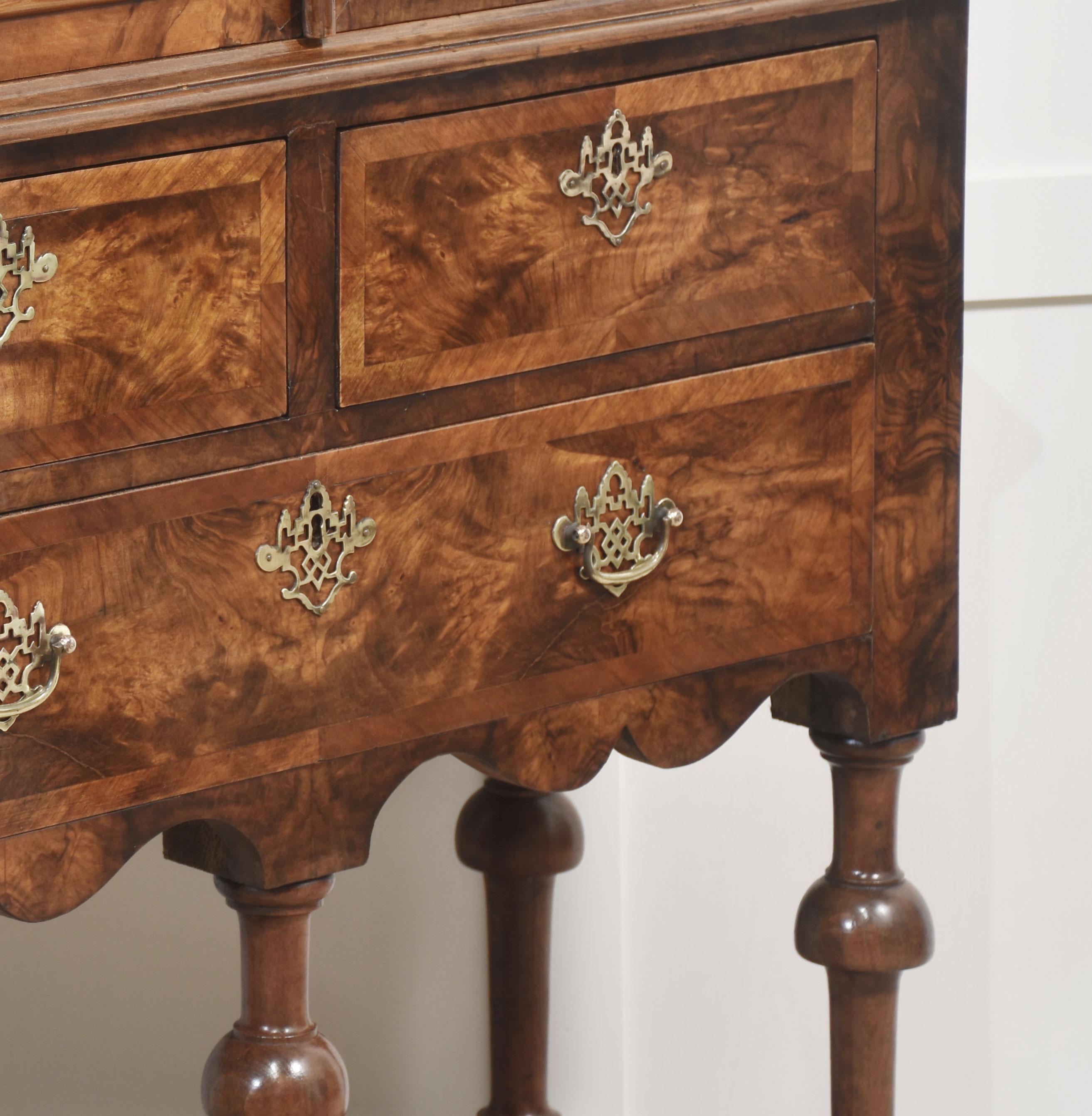 Walnut Queen Ann style display cabinet For Sale 3