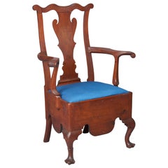 Chaise de toilette Queen Anne en noyer