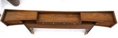 Walnut Queen Size Headboard w/ Concave Storage Cabinets w/ Sliding Doors