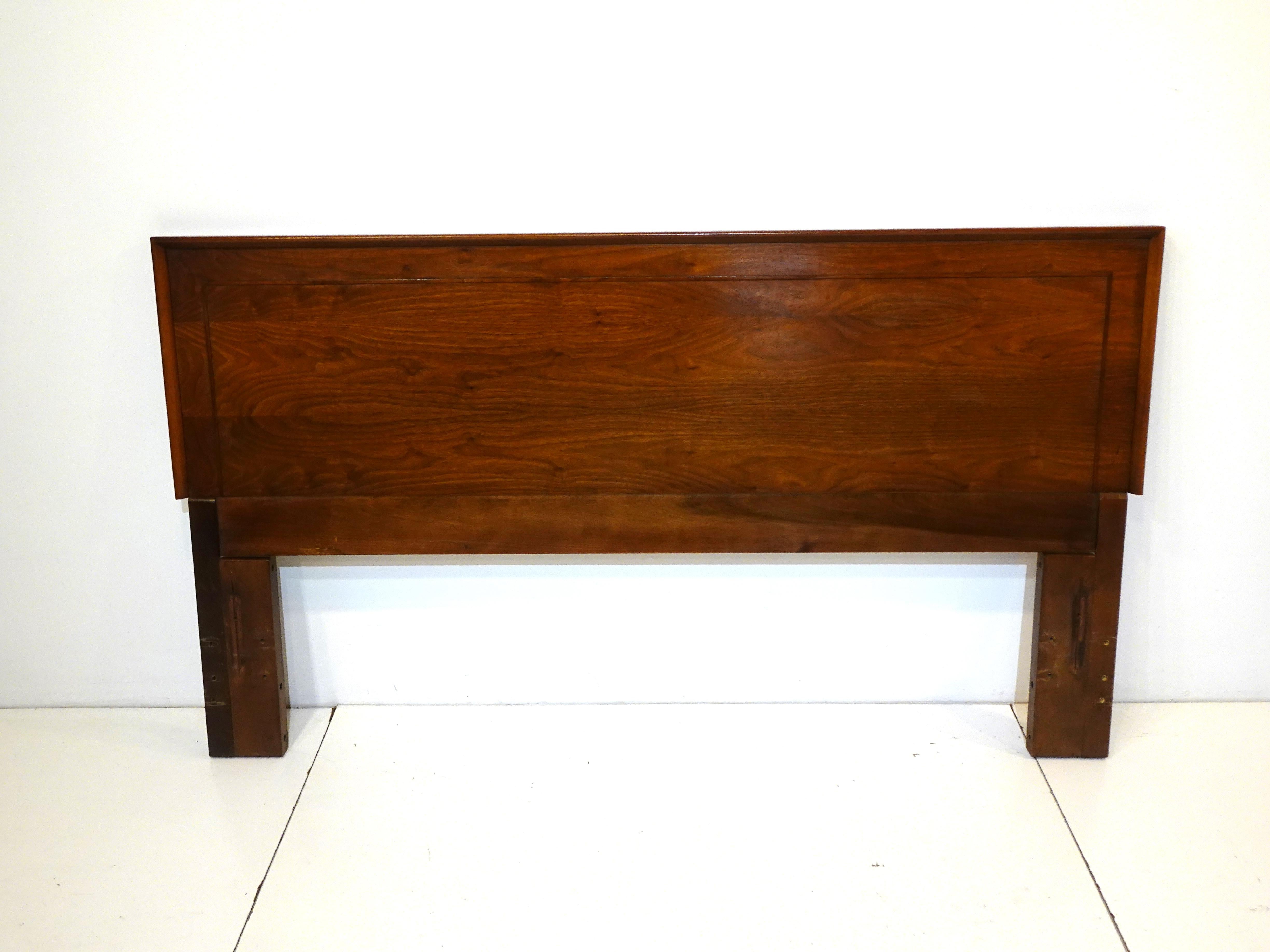 Walnut Queen Sized Headboard by American of Martinsville For Sale 5