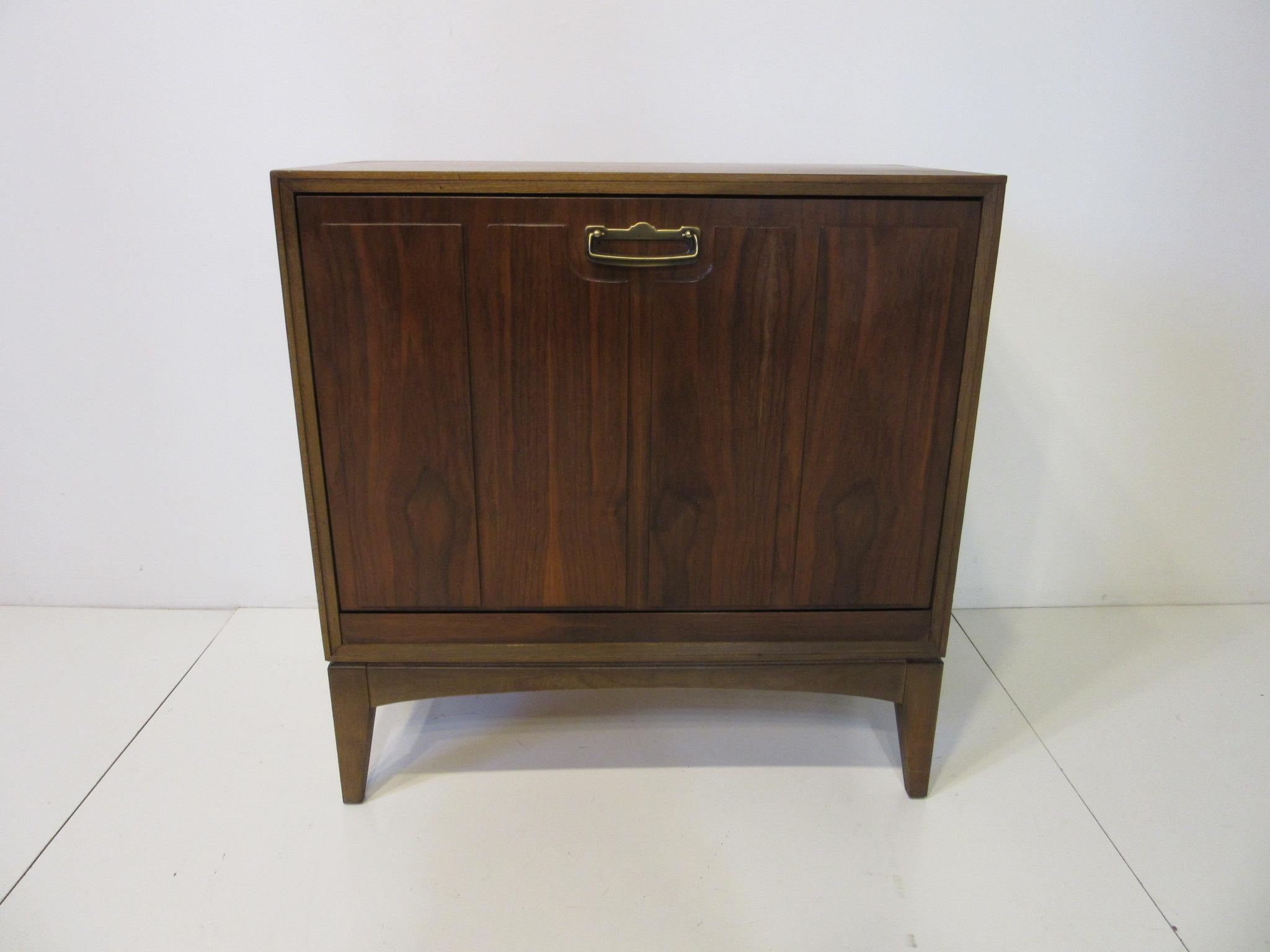 Walnut Record Cabinet by Lane Altavista / Pull Down Door Style '2' In Good Condition In Cincinnati, OH