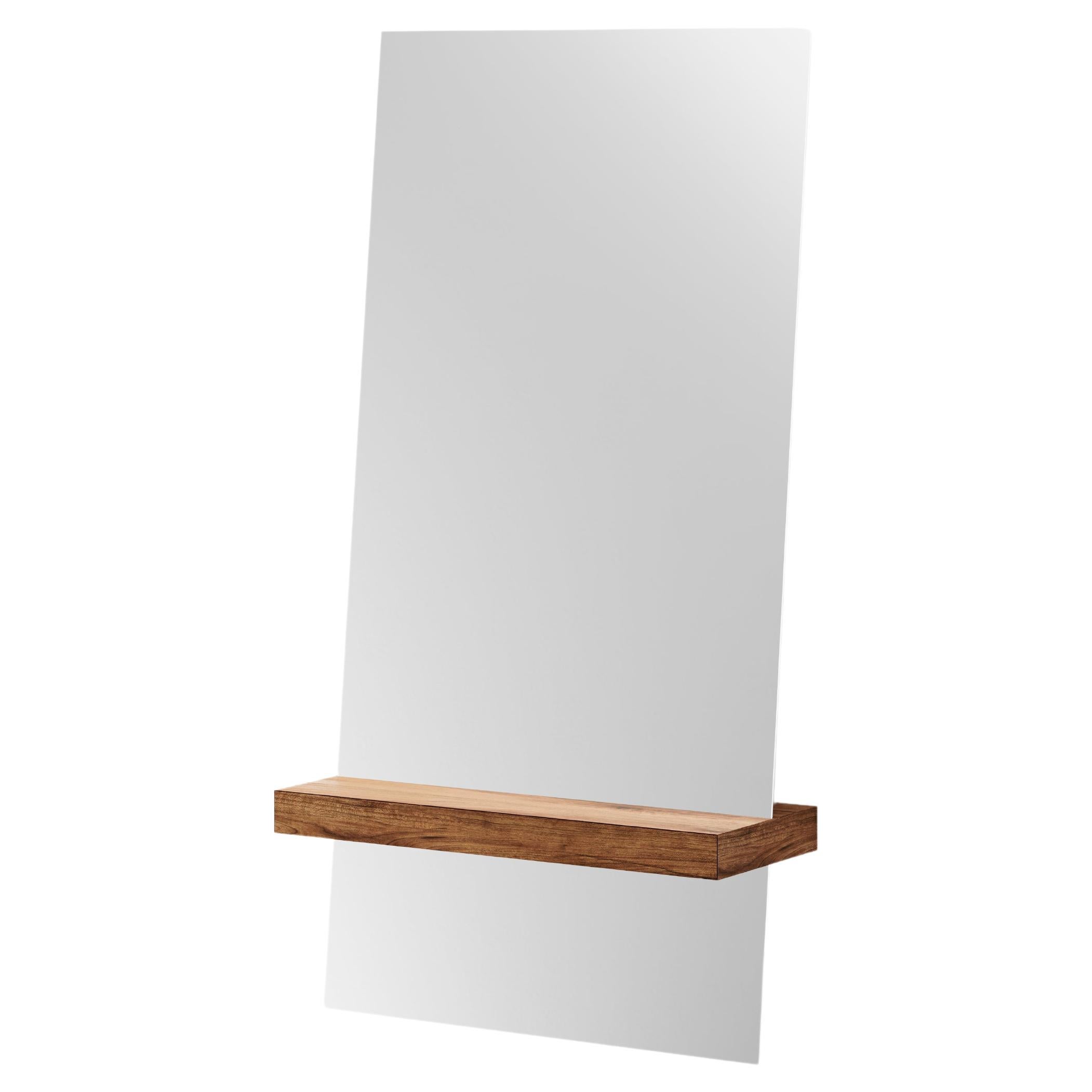 Walnut Rectangular Guillotine Mirror by Jeffrey Huyghe For Sale