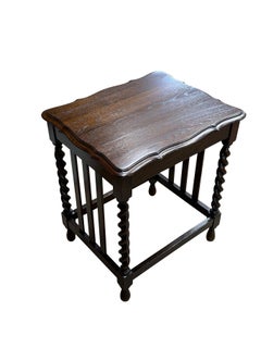 Walnut Rectangular Turned Leg Side Table, Italy, 19th Century