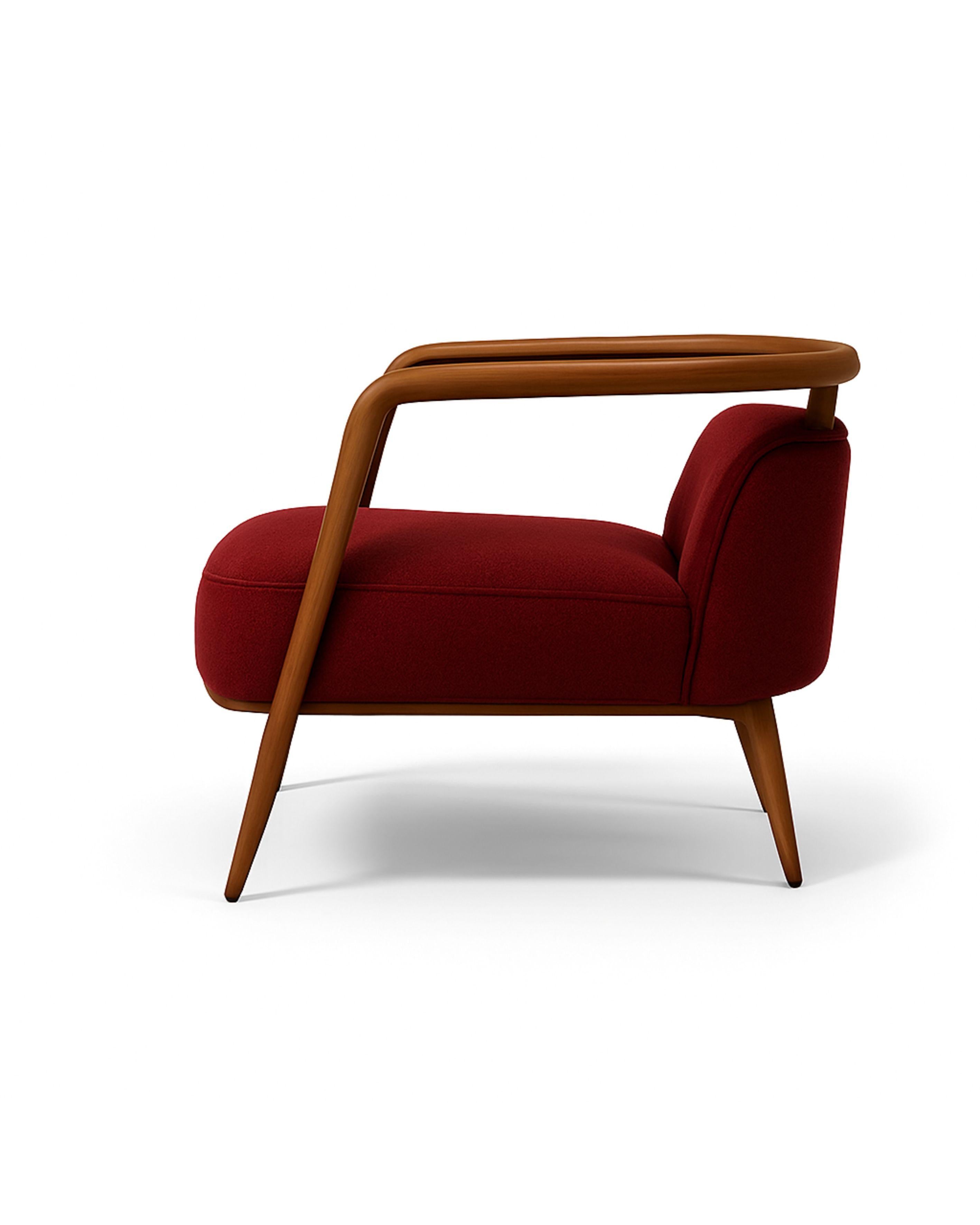 Sillón Moderno Essex Nogal, Rojo Escandinavo moderno en venta