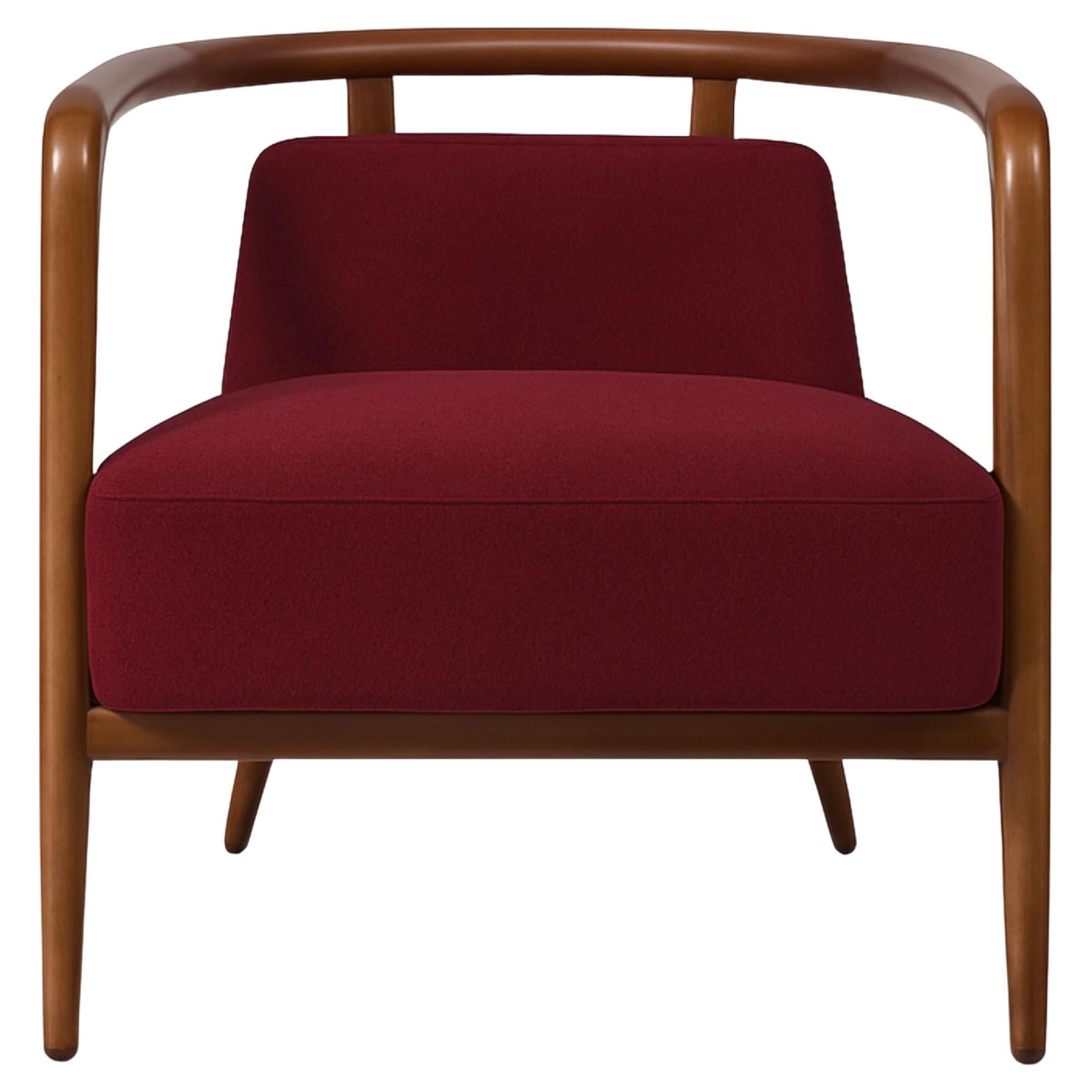 Walnut, Red Modern Essex Armchair