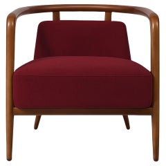 Sillón Moderno Essex Nogal, Rojo