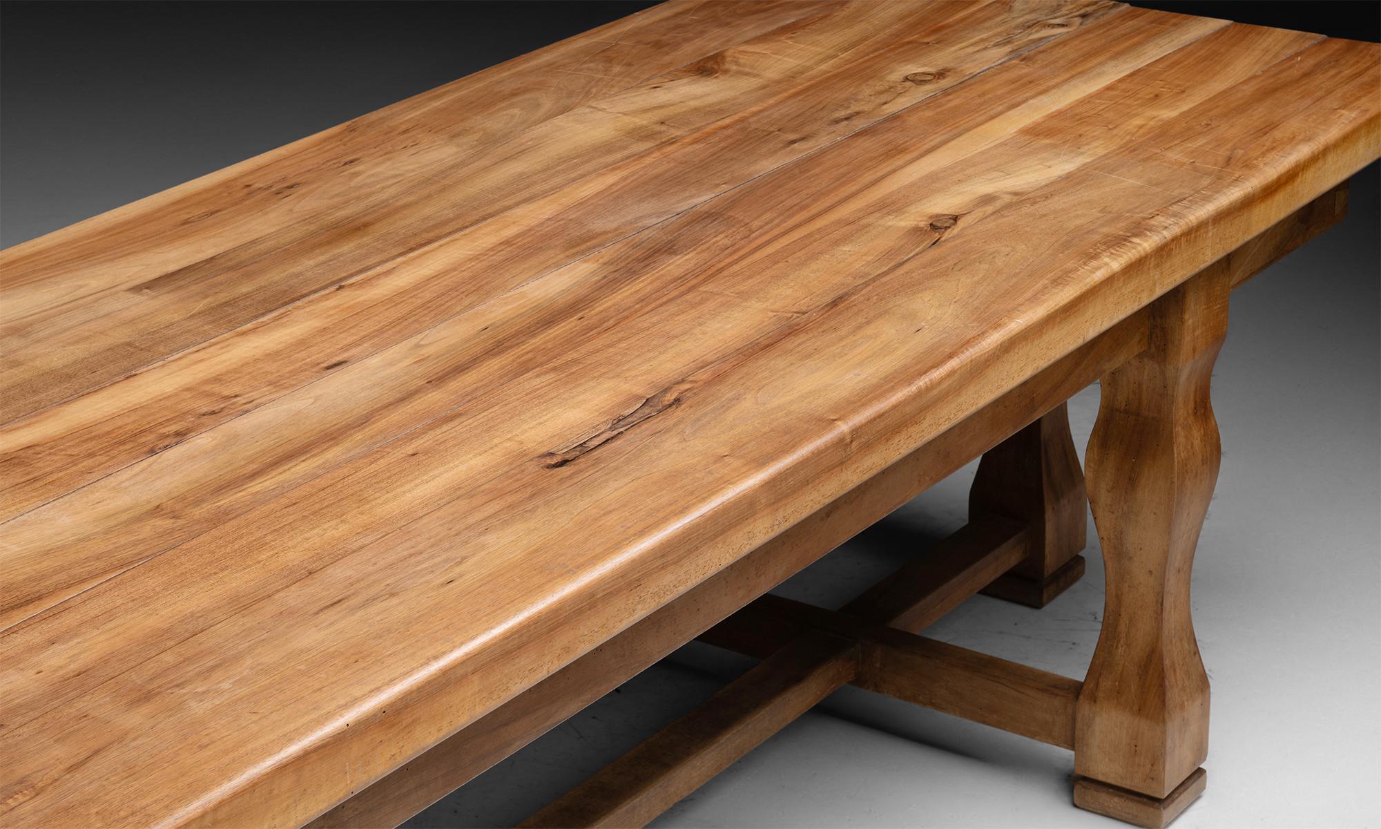 Walnut Refectory Table, England 1972 1