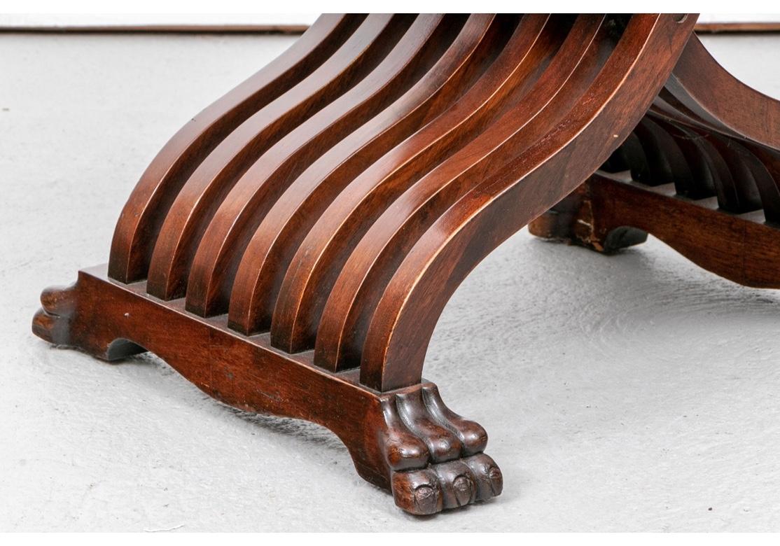 Walnut Renaissance Revival Folding Savonarola or Faldstool Chair In Good Condition In Bridgeport, CT