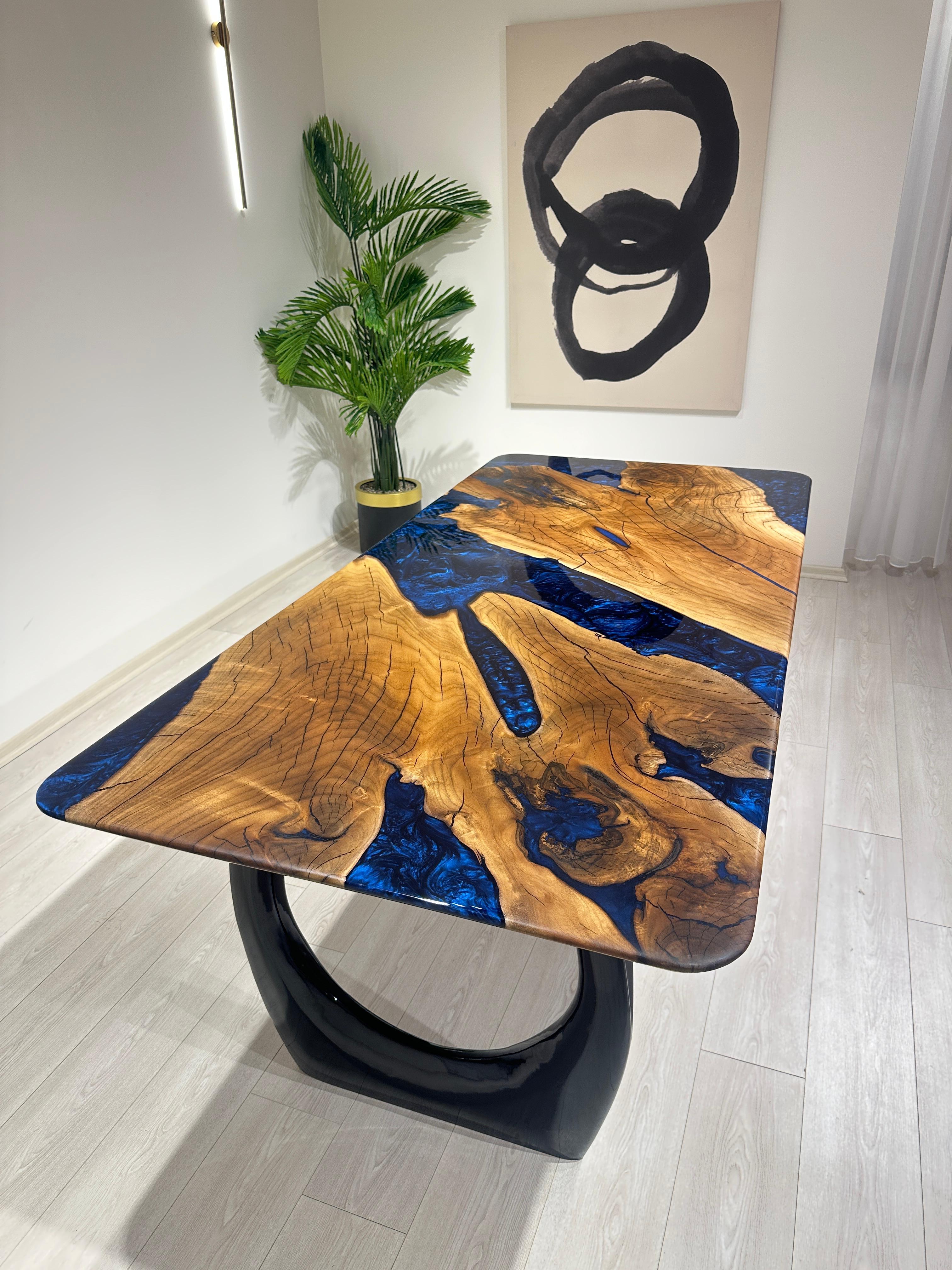 Table de salle à manger River Dining Table - Table en bois époxy - Plateau de table en résine époxy en vente 2
