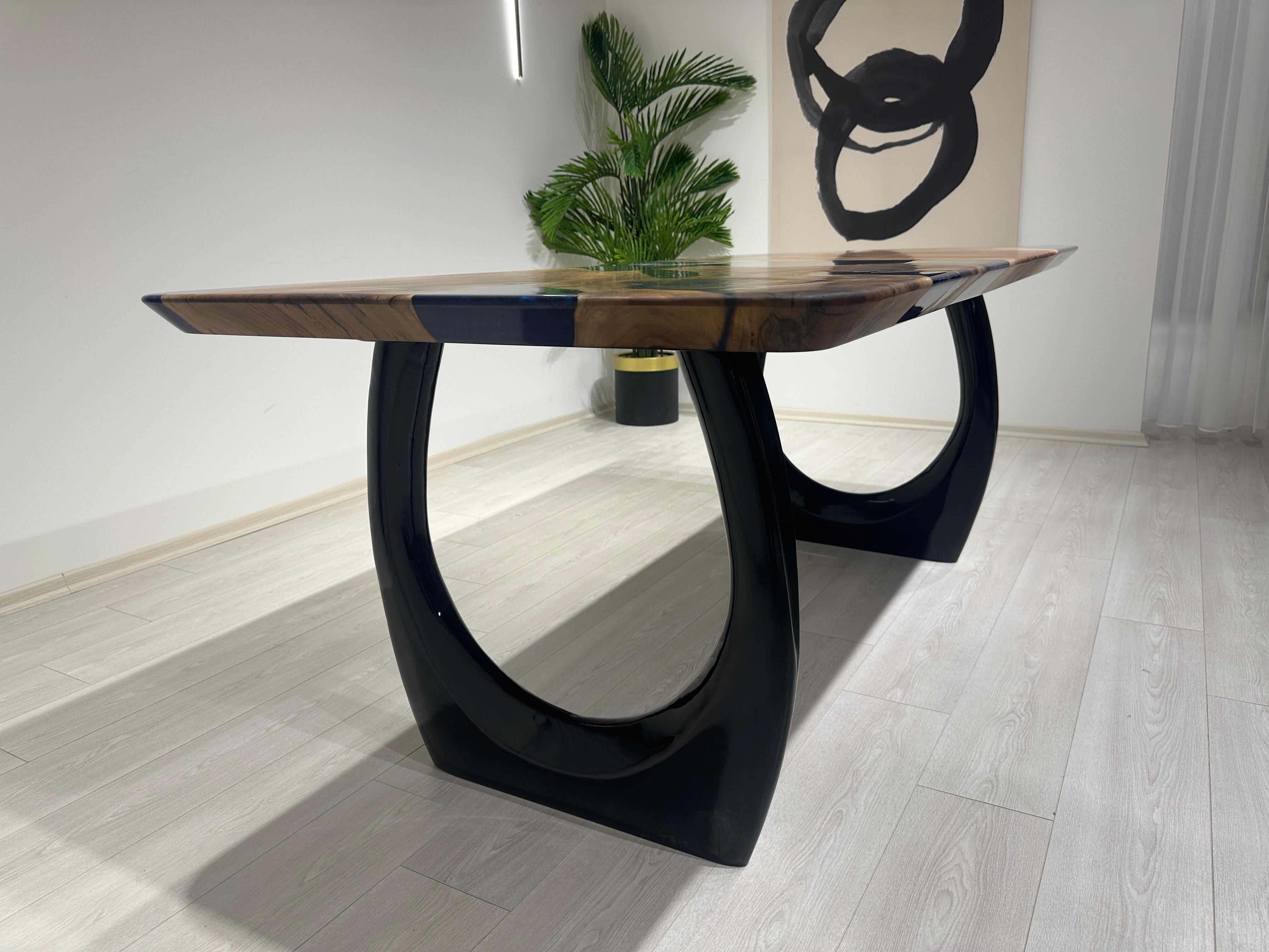 Table de salle à manger River Dining Table - Table en bois époxy - Plateau de table en résine époxy en vente 3