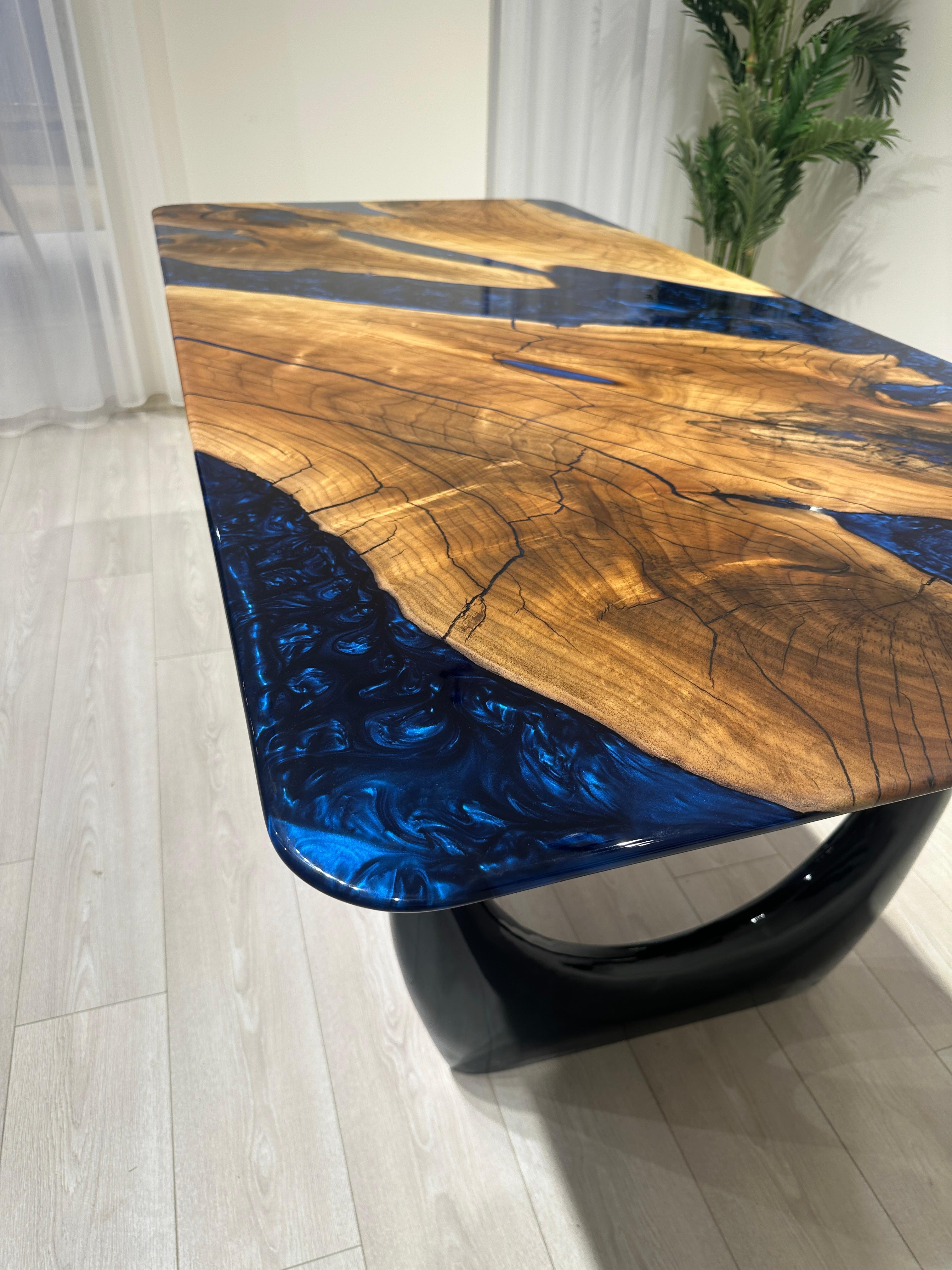 Table de salle à manger River Dining Table - Table en bois époxy - Plateau de table en résine époxy en vente 7