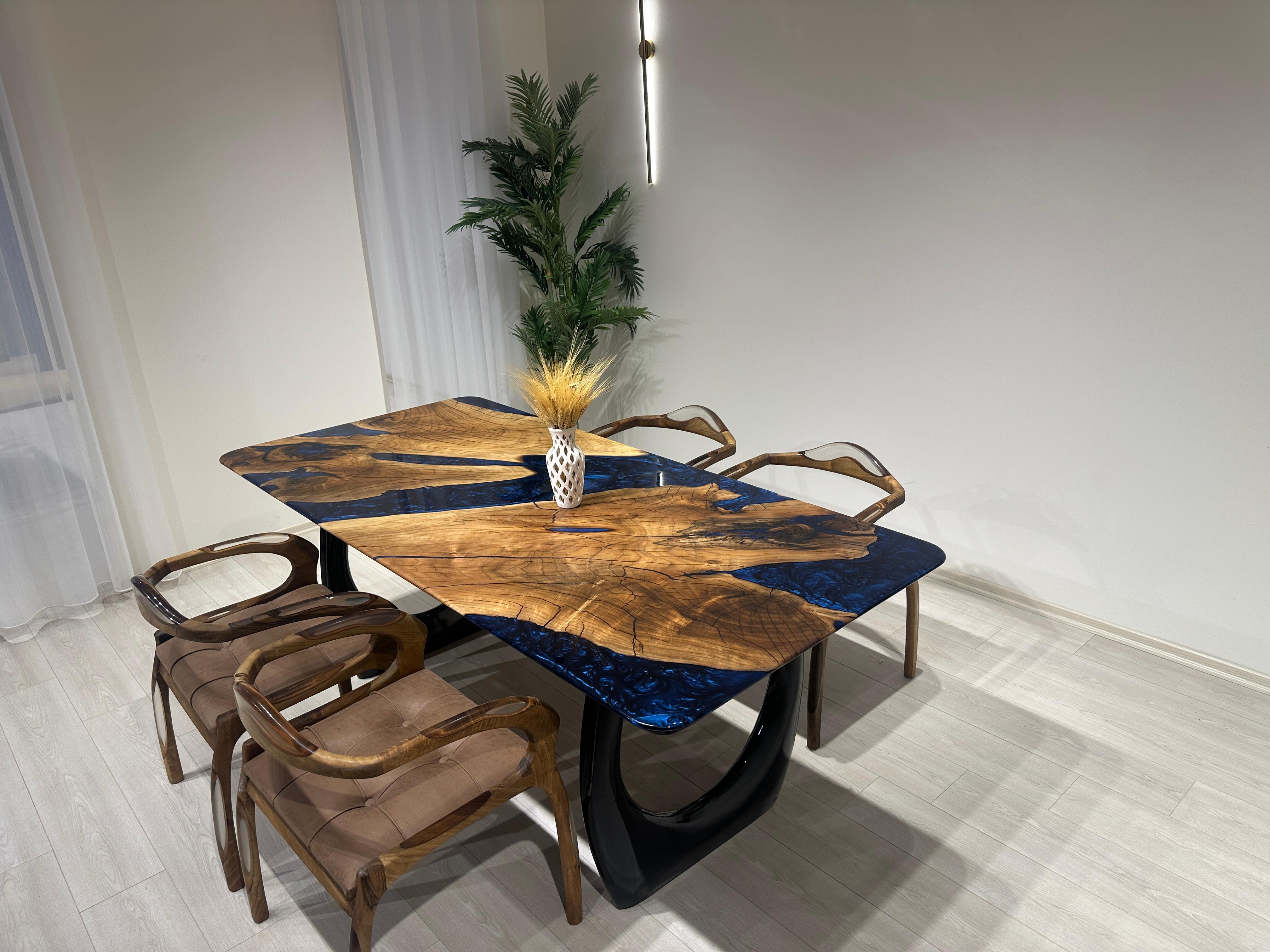 Table de salle à manger River Dining Table - Table en bois époxy - Plateau de table en résine époxy en vente 8