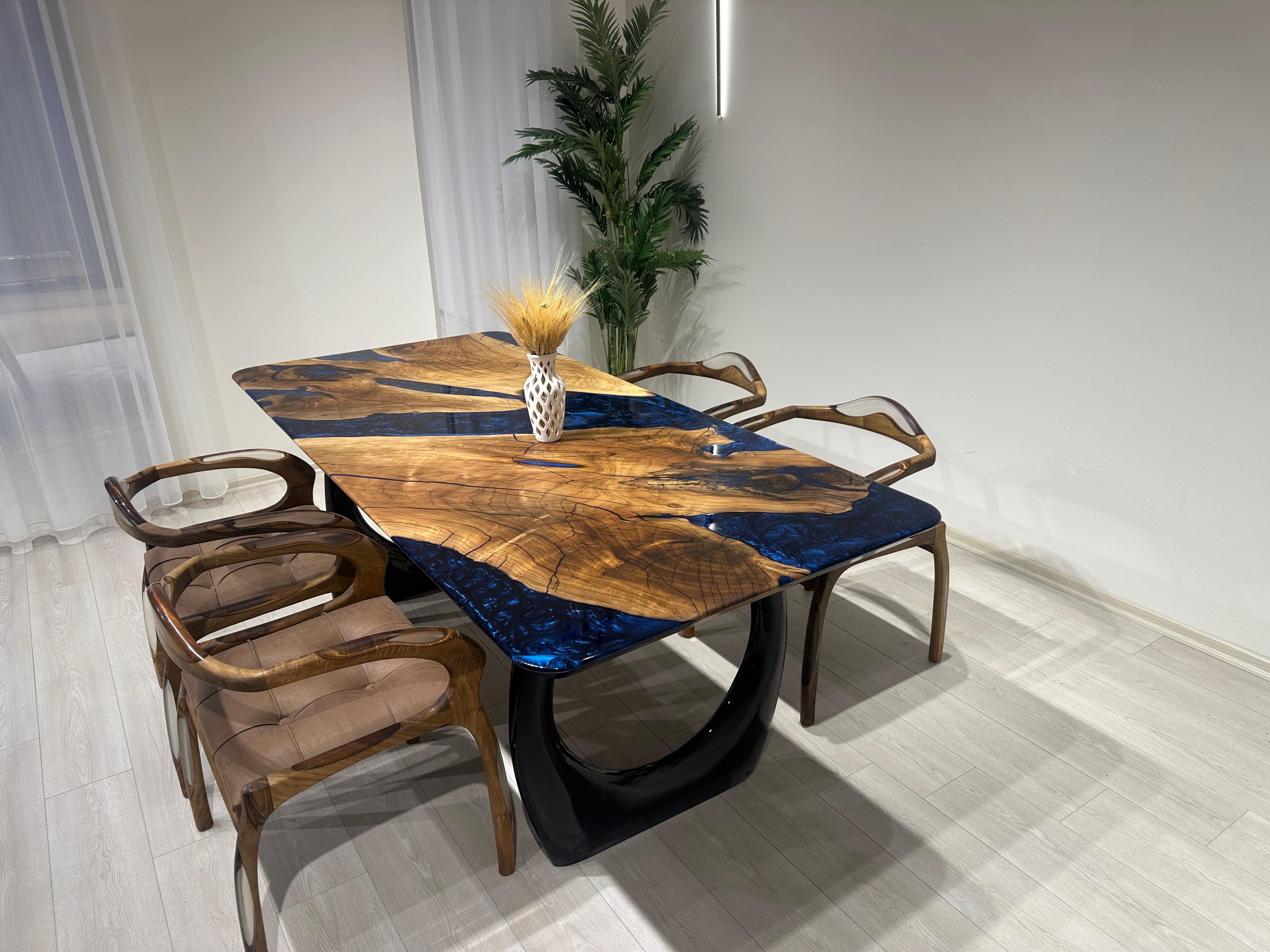 Table de salle à manger River Dining Table - Table en bois époxy - Plateau de table en résine époxy en vente 9