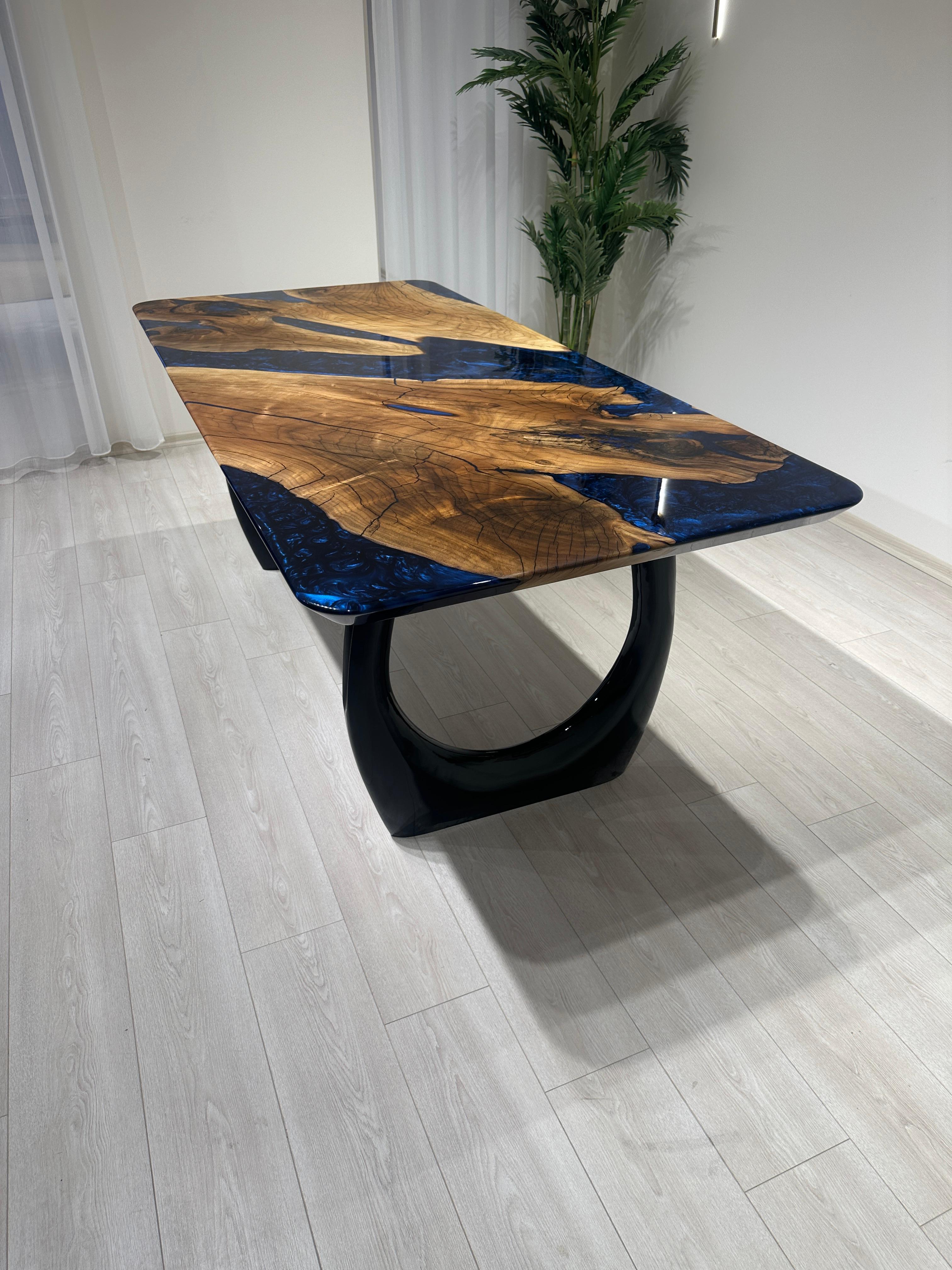 Table de salle à manger River Dining Table - Table en bois époxy - Plateau de table en résine époxy Neuf - En vente à İnegöl, TR