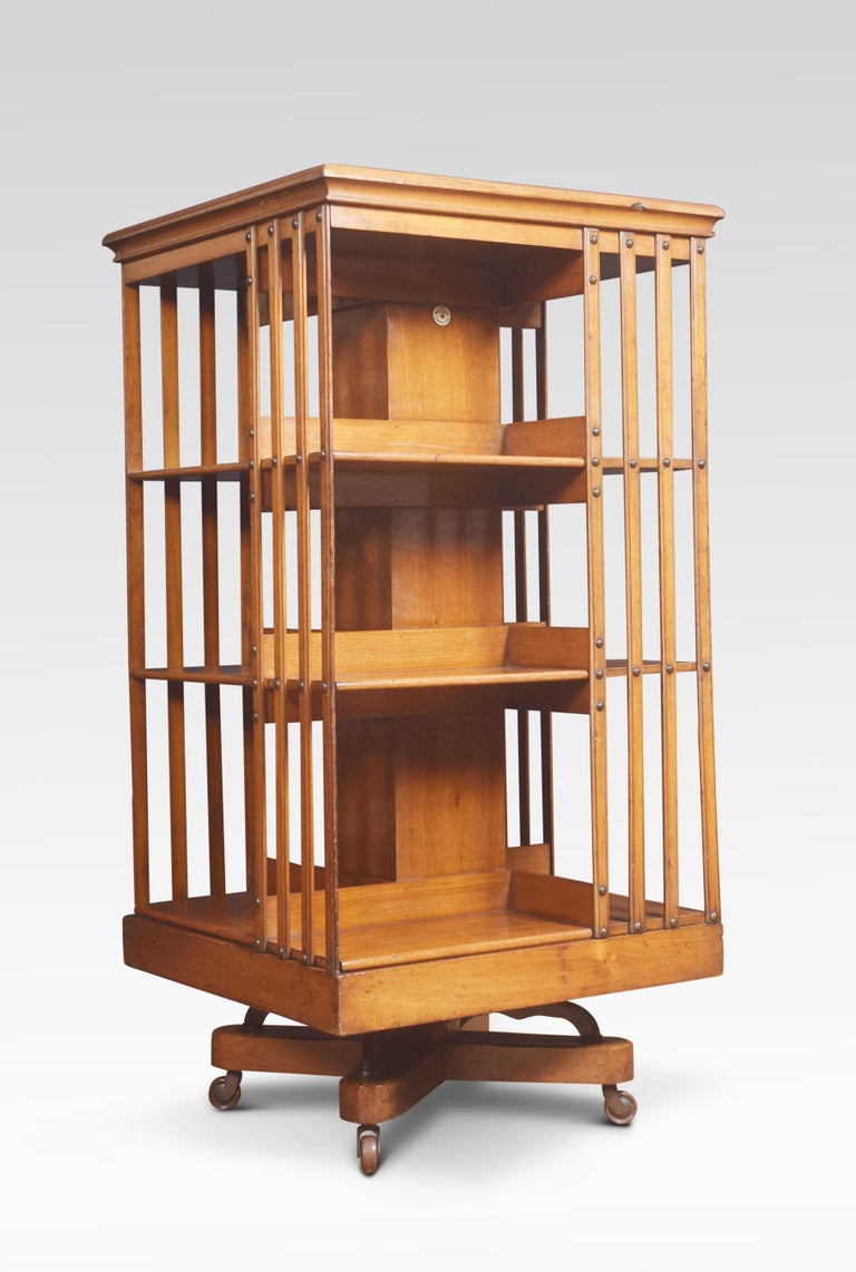 Walnut Revolving Bookcase by Maple and Co For Sale at 1stDibs