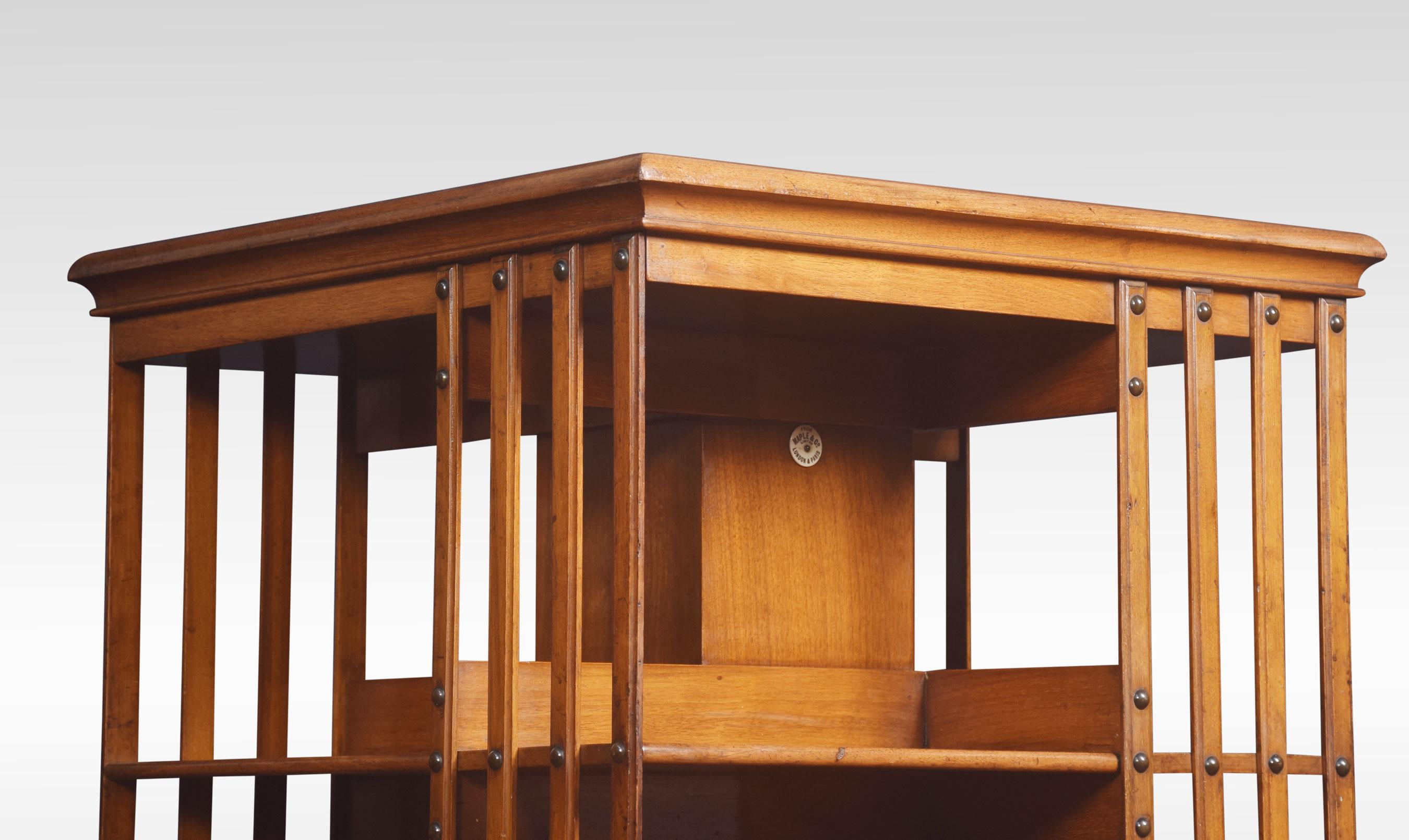 revolving wooden bookcase