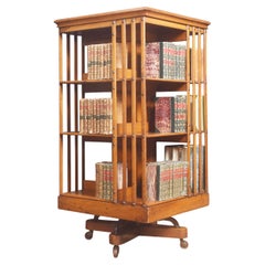 Vintage Walnut Revolving Bookcase by Maple and Co