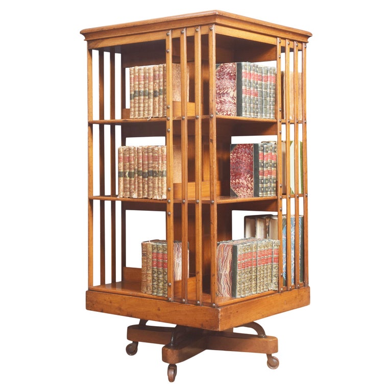 Walnut Revolving Bookcase by Maple and Co For Sale at 1stDibs | revolving  shelf, revolving book case, turning bookcase