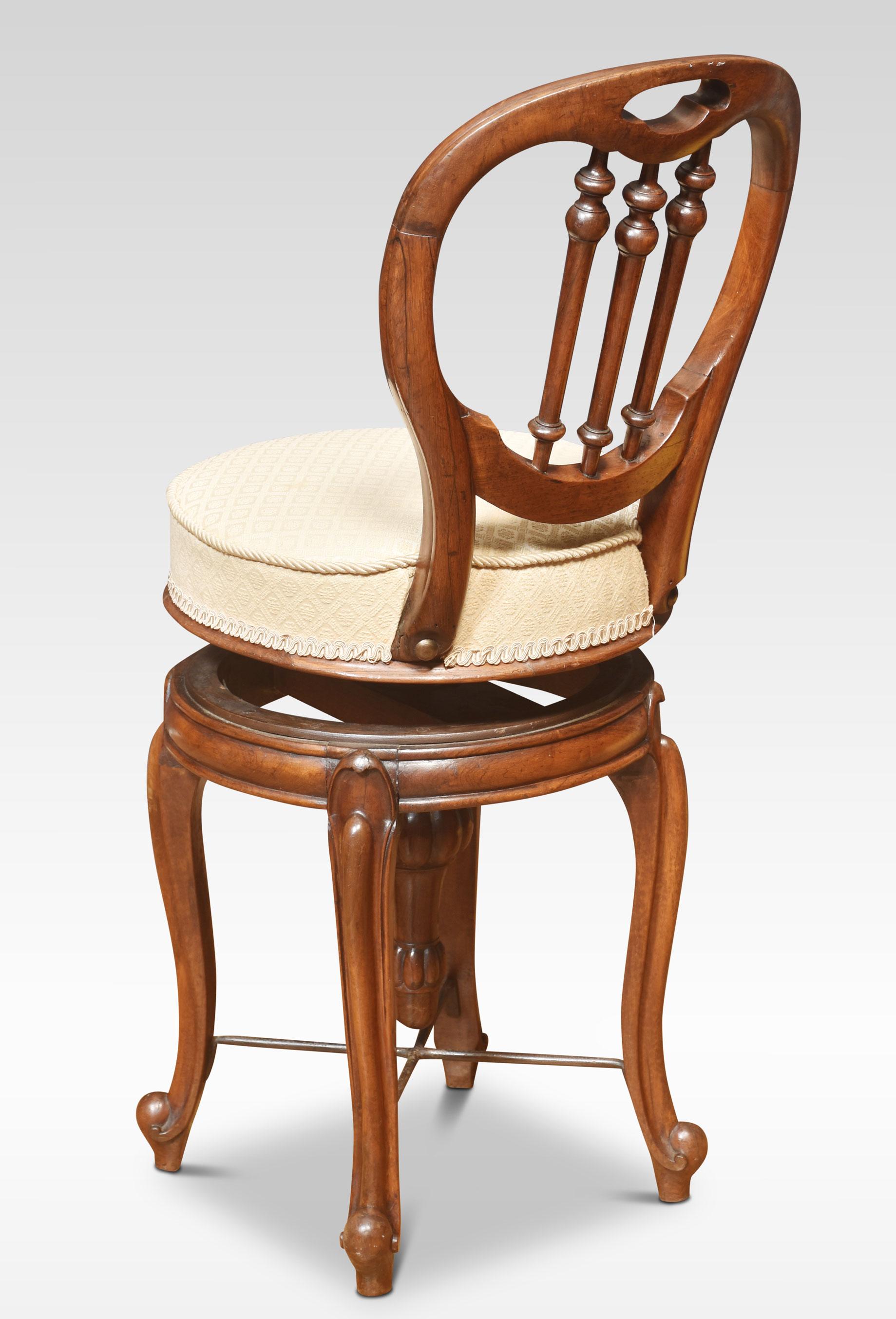 19th Century Walnut revolving dressing chair