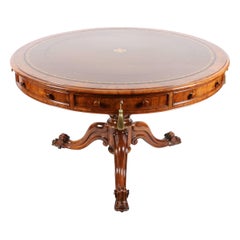 Walnut Revolving Drum Table, circa 1850