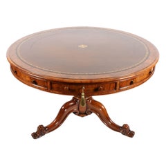 Antique Walnut Revolving Drum Table, circa 1850
