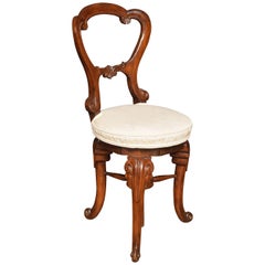 Walnut Revolving Music Chair