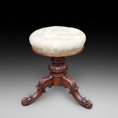 Walnut Rise & Fall Dressing Table/Music Piano Stool