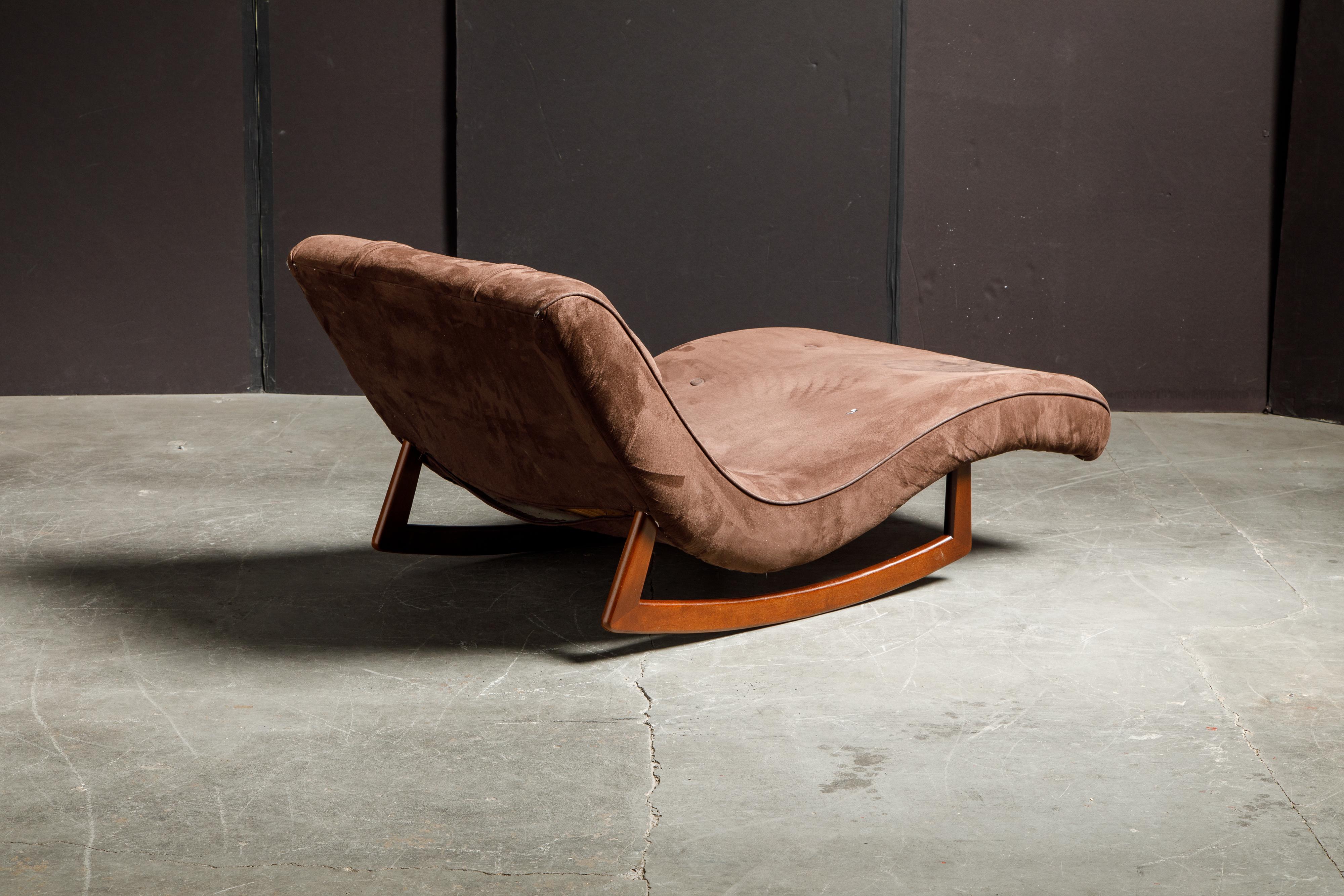 Fabric Walnut Rocking Daybed Attributed to Adrian Pearsall for Craft Associates, 1960s