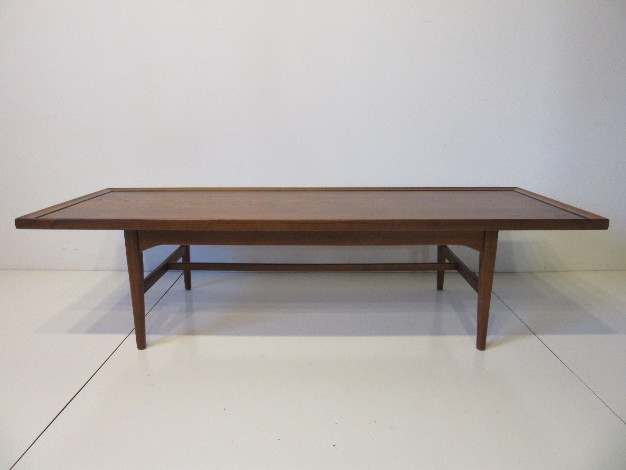 Mid-Century Modern Walnut Rosewood Coffee Table by Kipp Stewart for Drexel Declaration