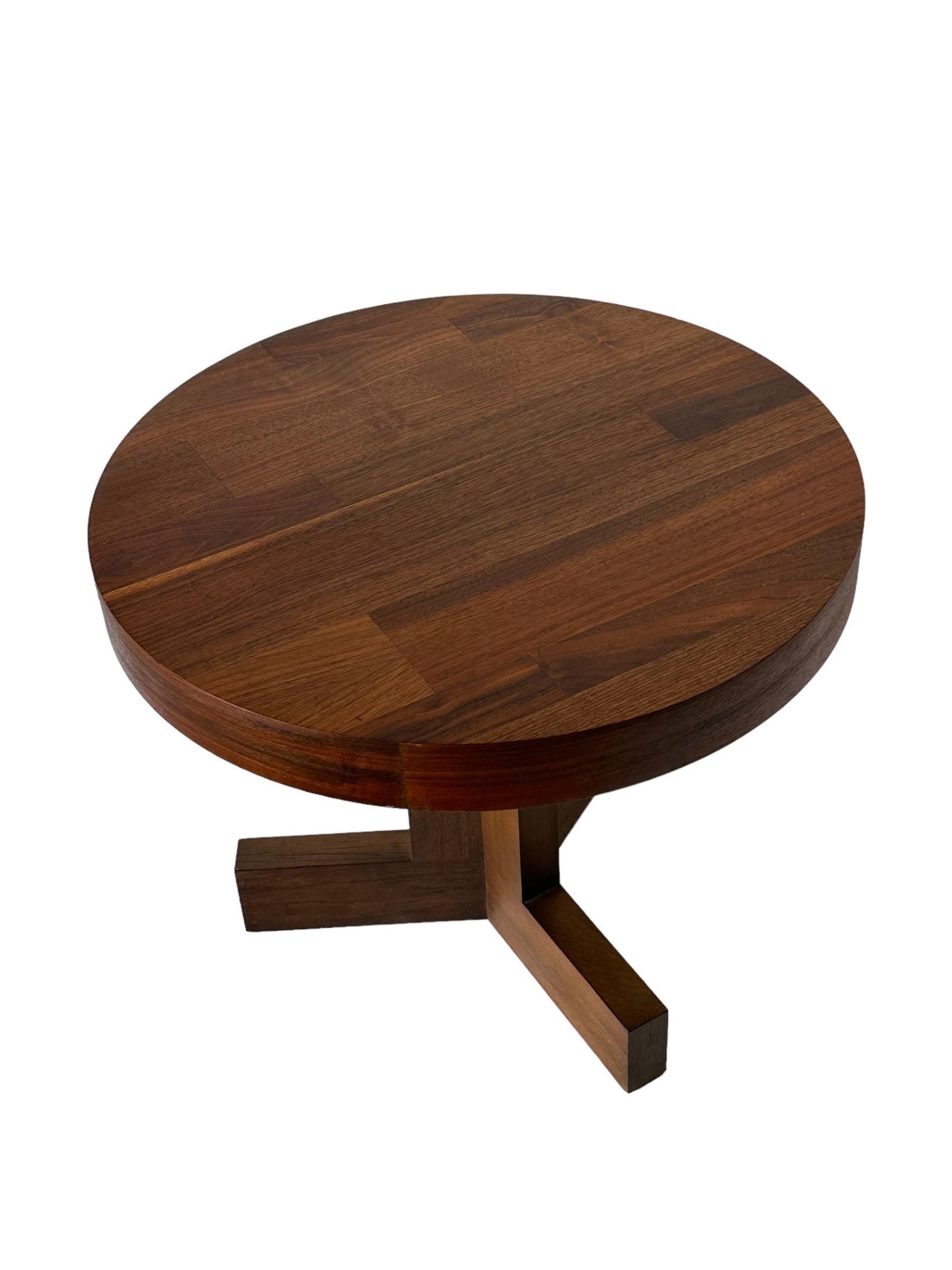 walnut round end table