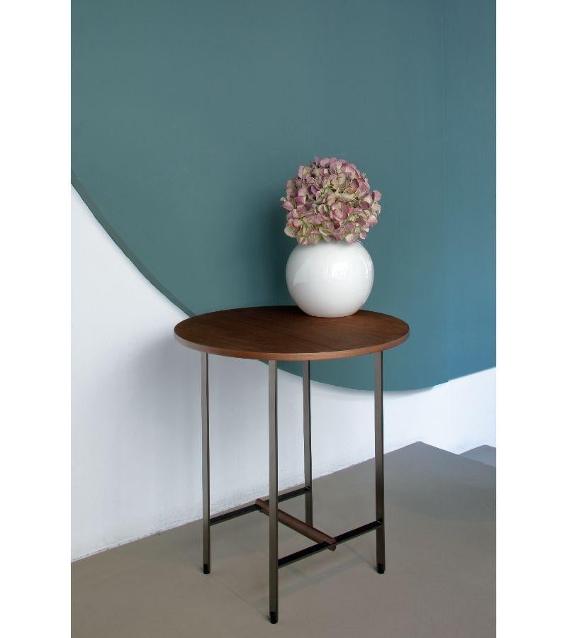 French Walnut Round Sisters Side Table by Patricia Urquiola