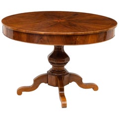 Walnut Round Table, Made in Vatican State, Early 19th Century