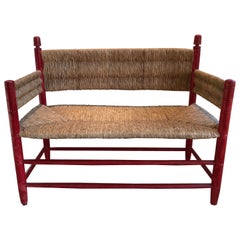 Walnut Rush Seat Bench