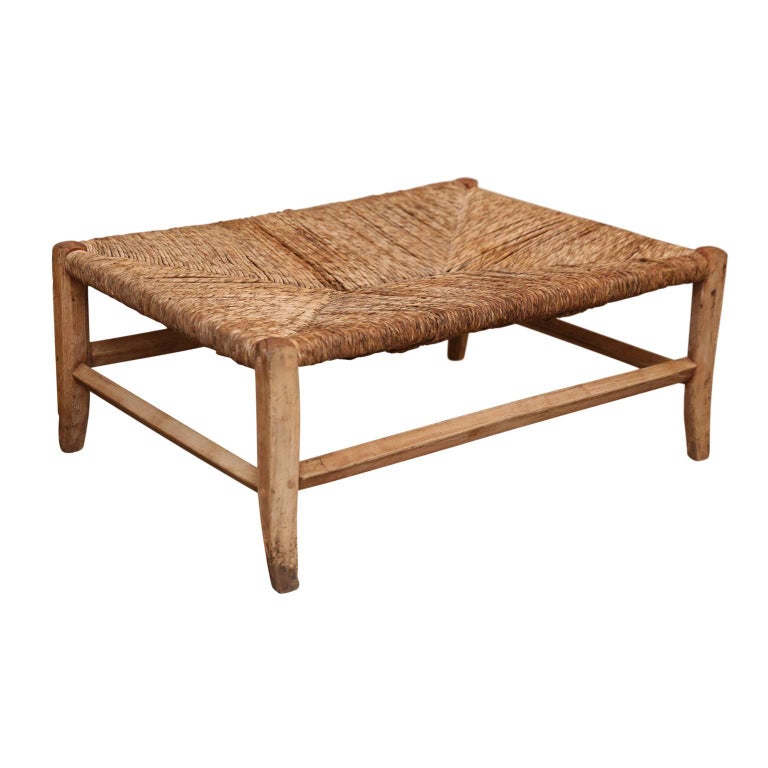 Walnut Rush Seat Bench At 1stdibs