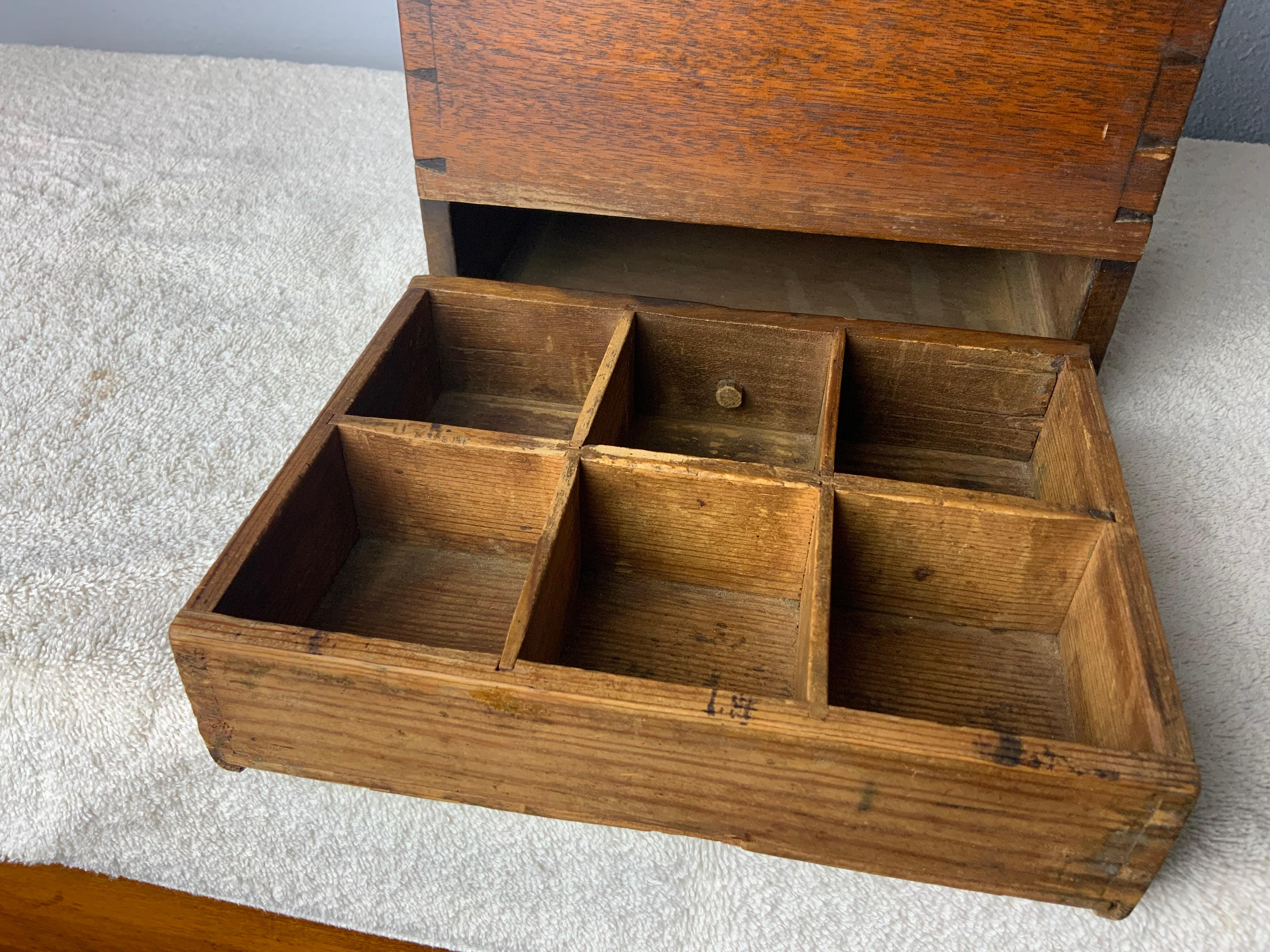 Walnut Salt Box In Good Condition For Sale In Bradenton, FL