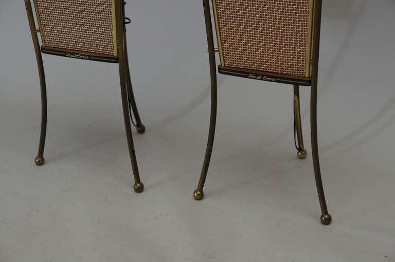 Mid-20th Century Walnut Schaub Lorenz End Table Speakers