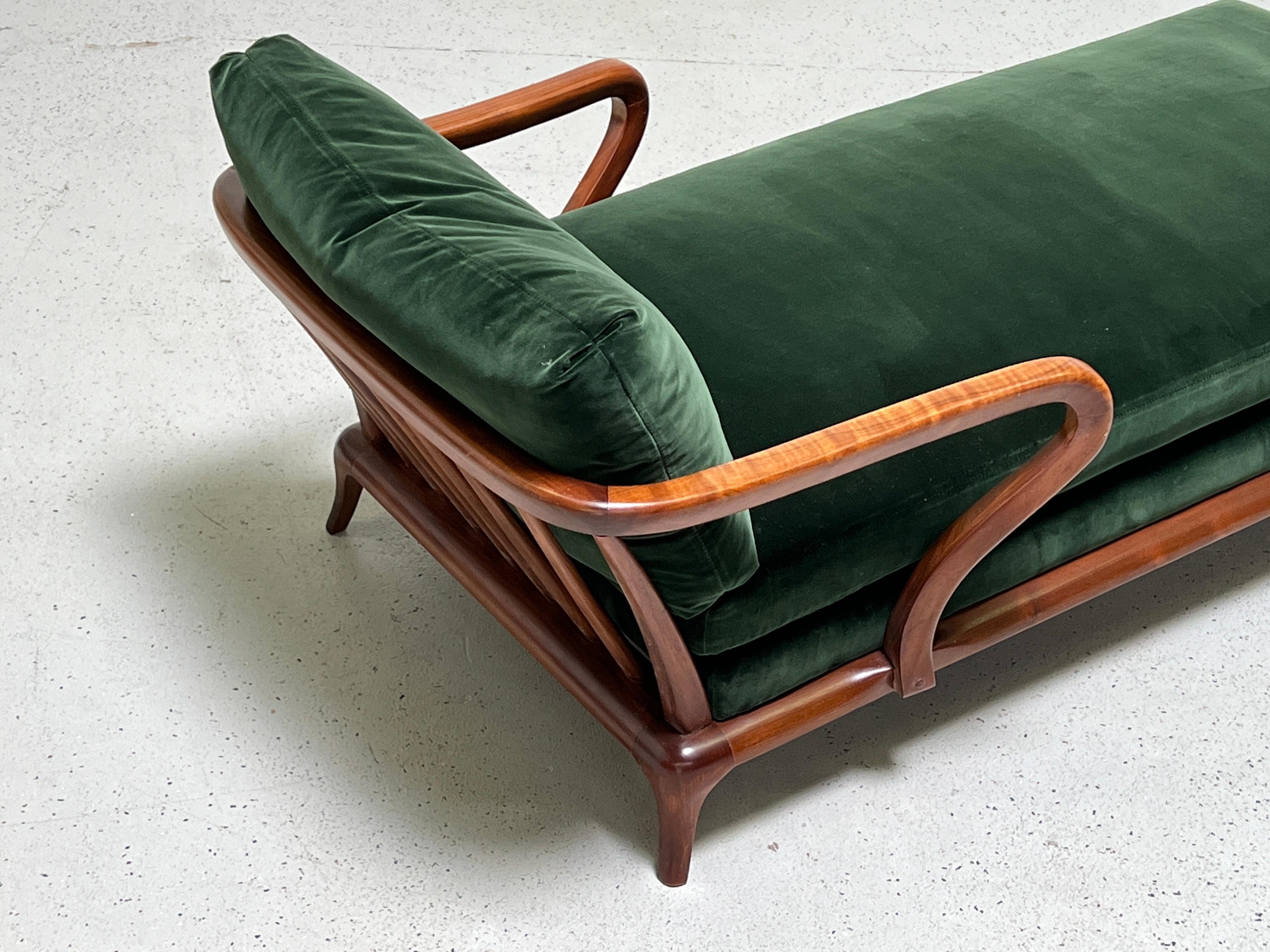 Mid-20th Century Walnut Sculptural Chaise Lounge
