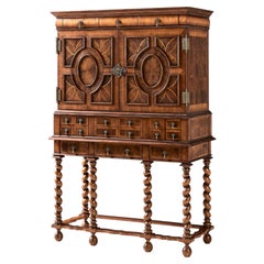 Walnut Secretary Cabinet with Oyster Veneer