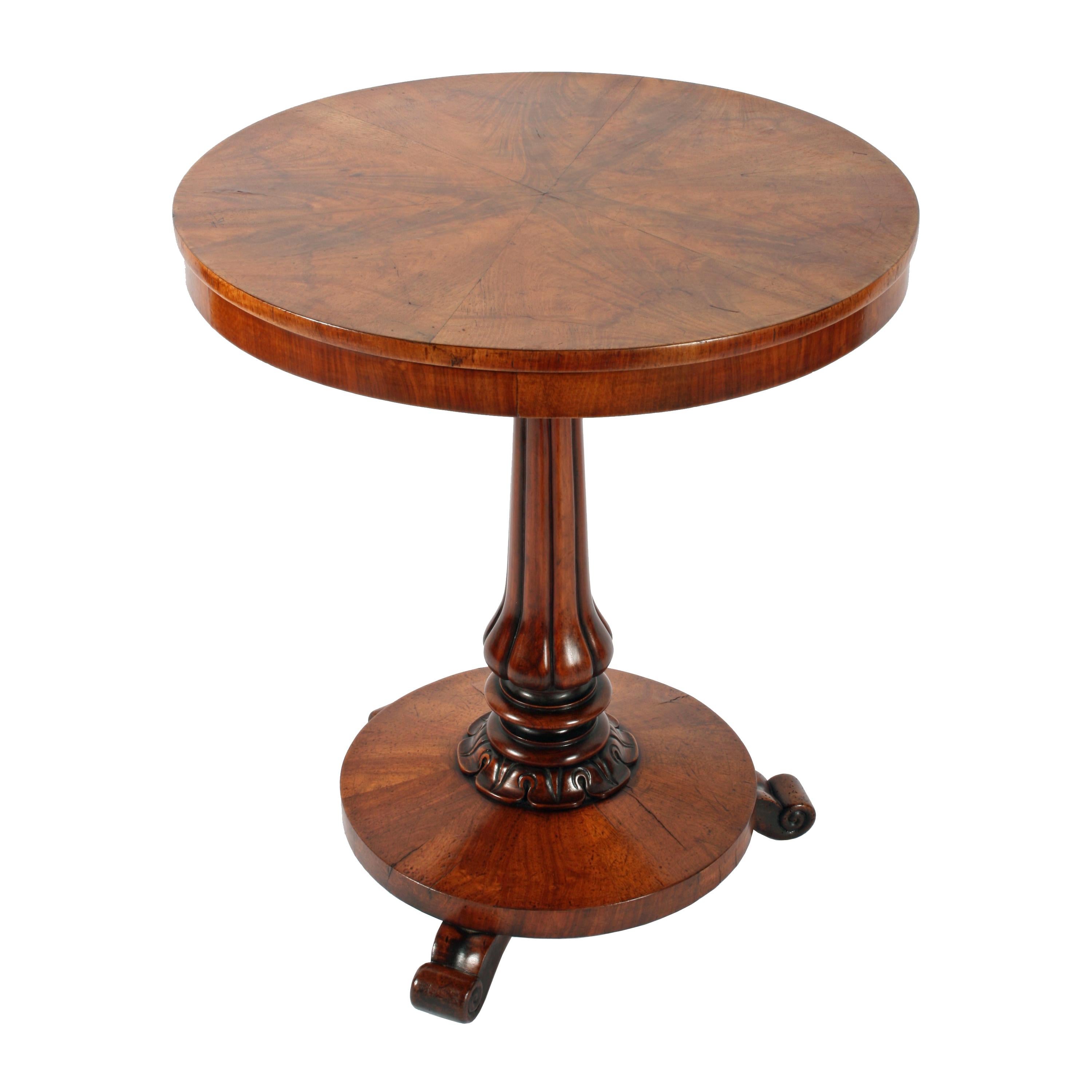 Victorian Walnut Segmented Top Lamp Table