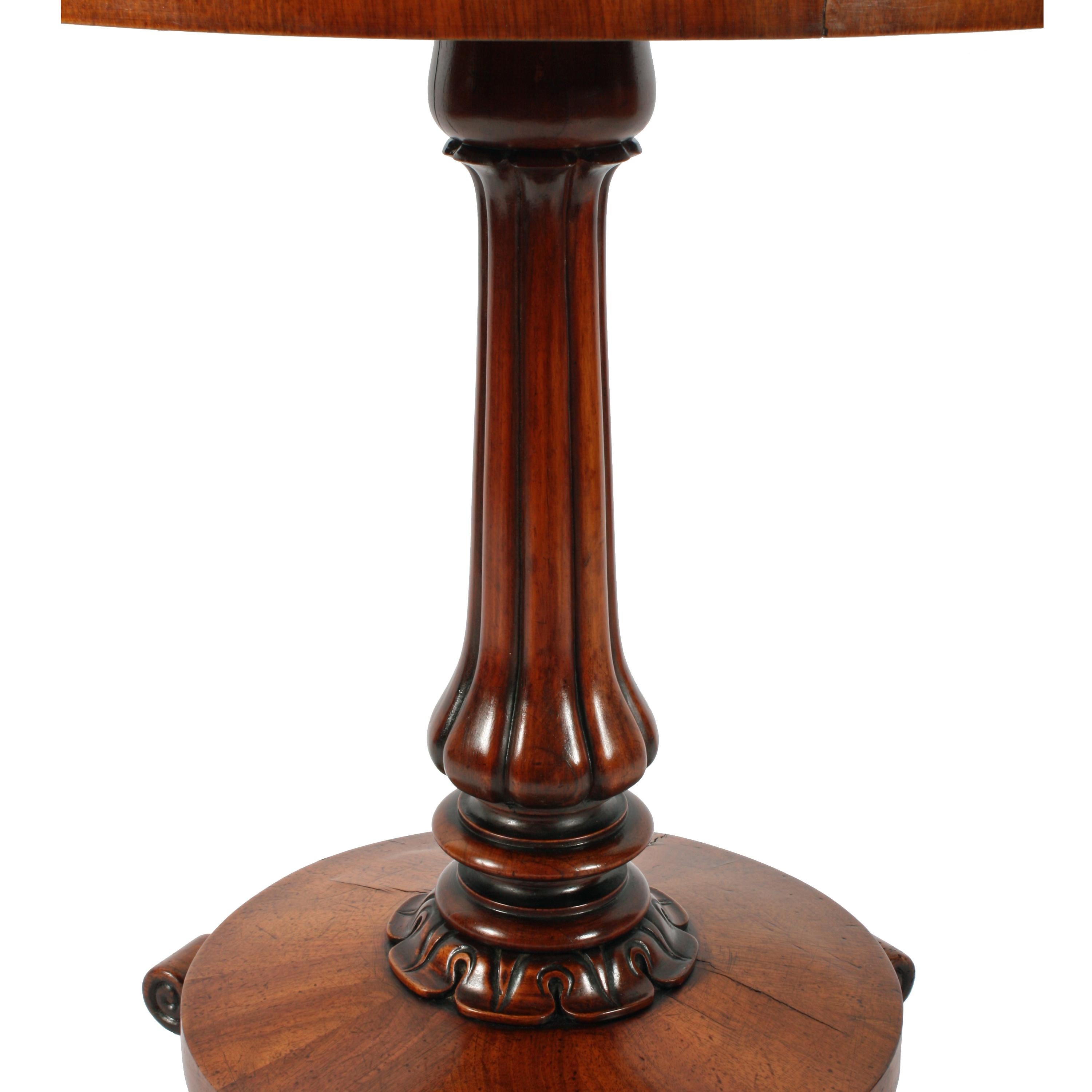 Walnut Segmented Top Lamp Table In Good Condition In Newcastle Upon Tyne, GB