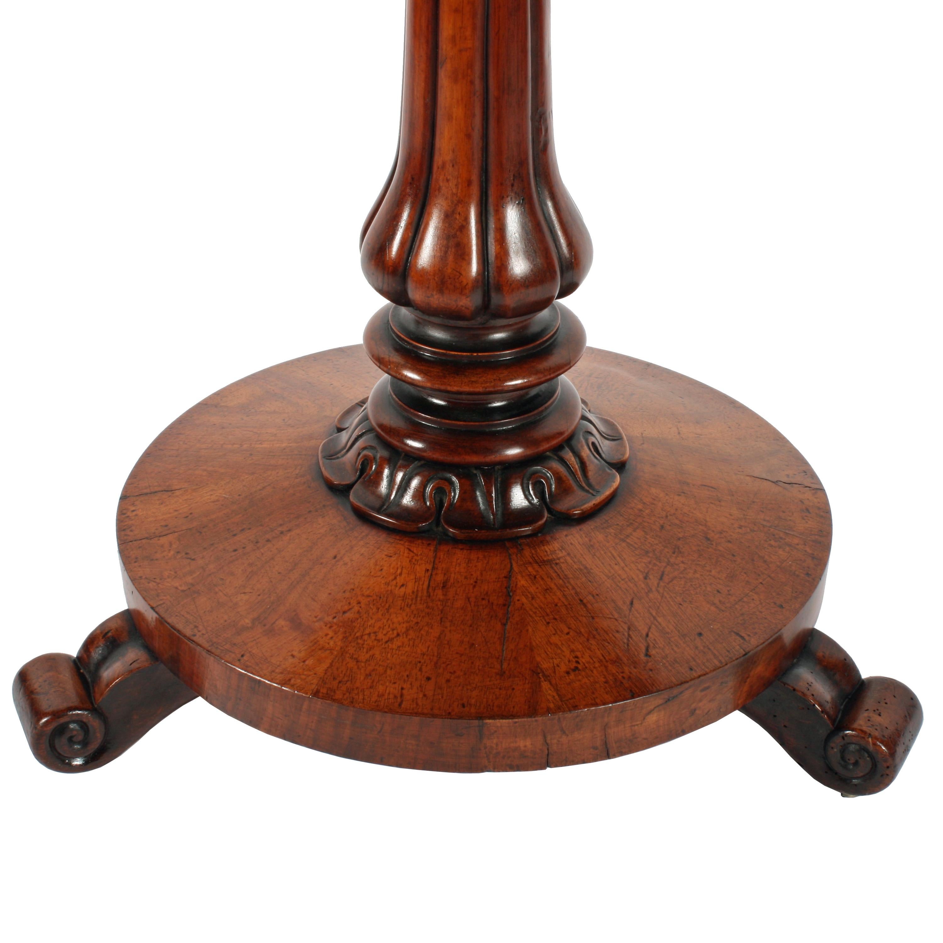 19th Century Walnut Segmented Top Lamp Table