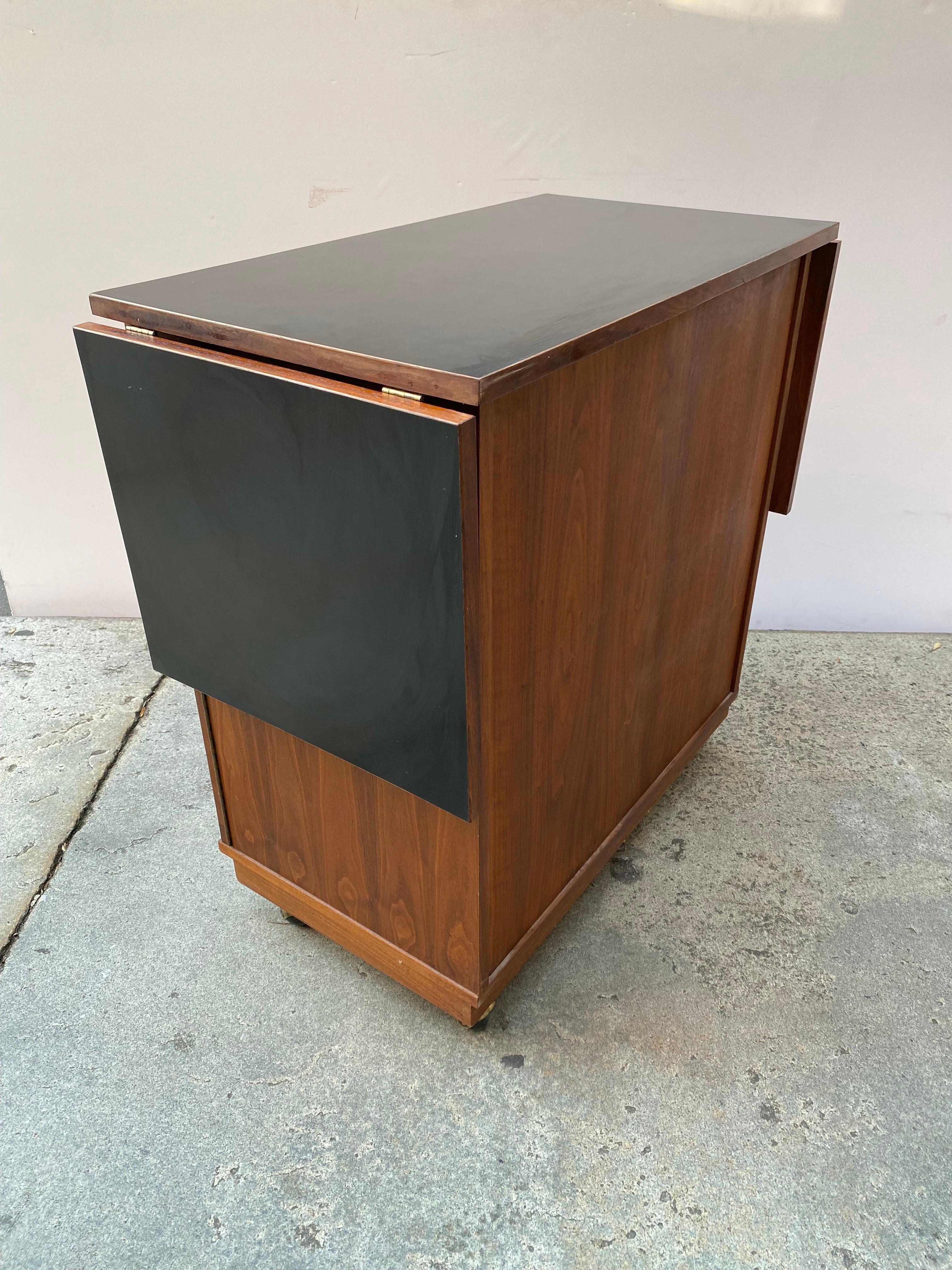 American Jack Cartwright for Founders Walnut Serving Bar Cart