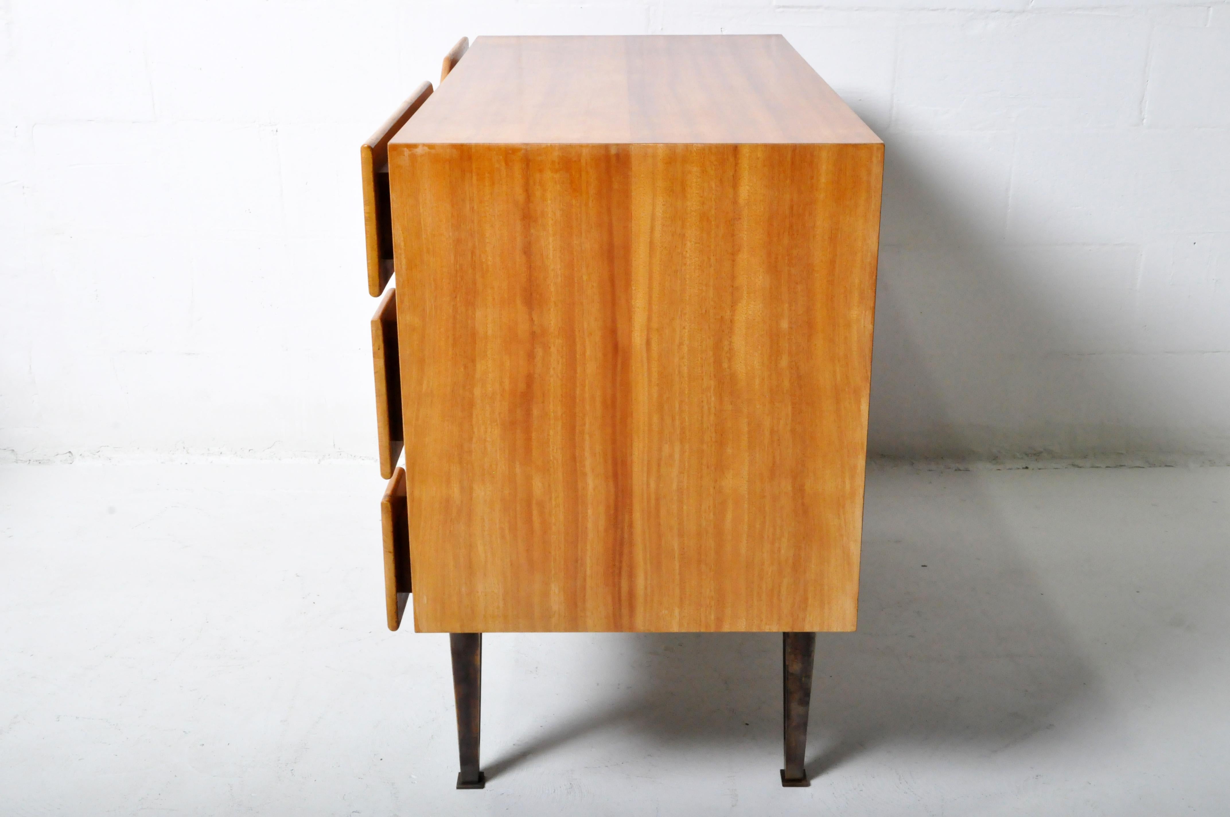 Lacquered Walnut Side Chest with Solid Drawers For Sale