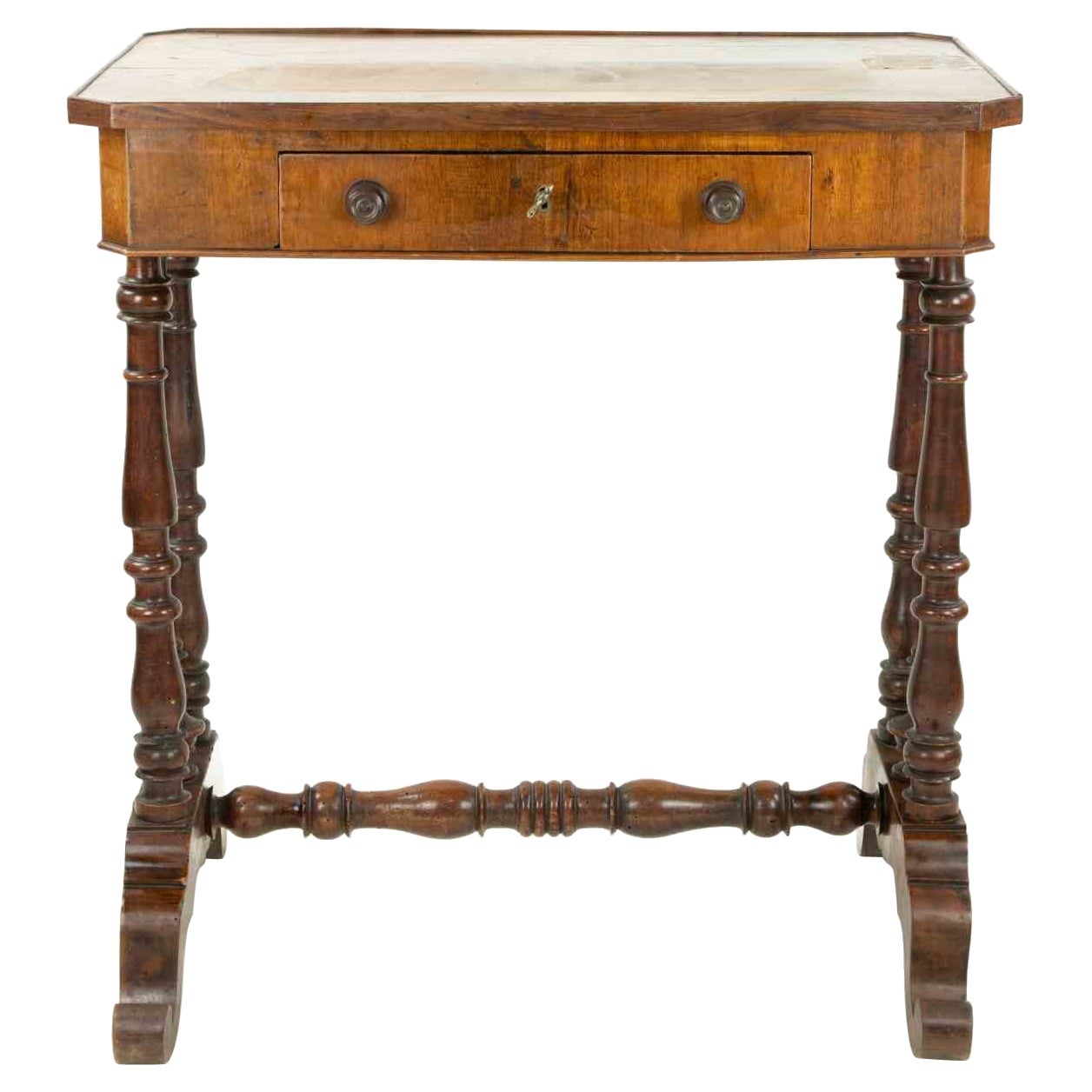 Walnut Side Table 19th Century, Italy, 19th Century