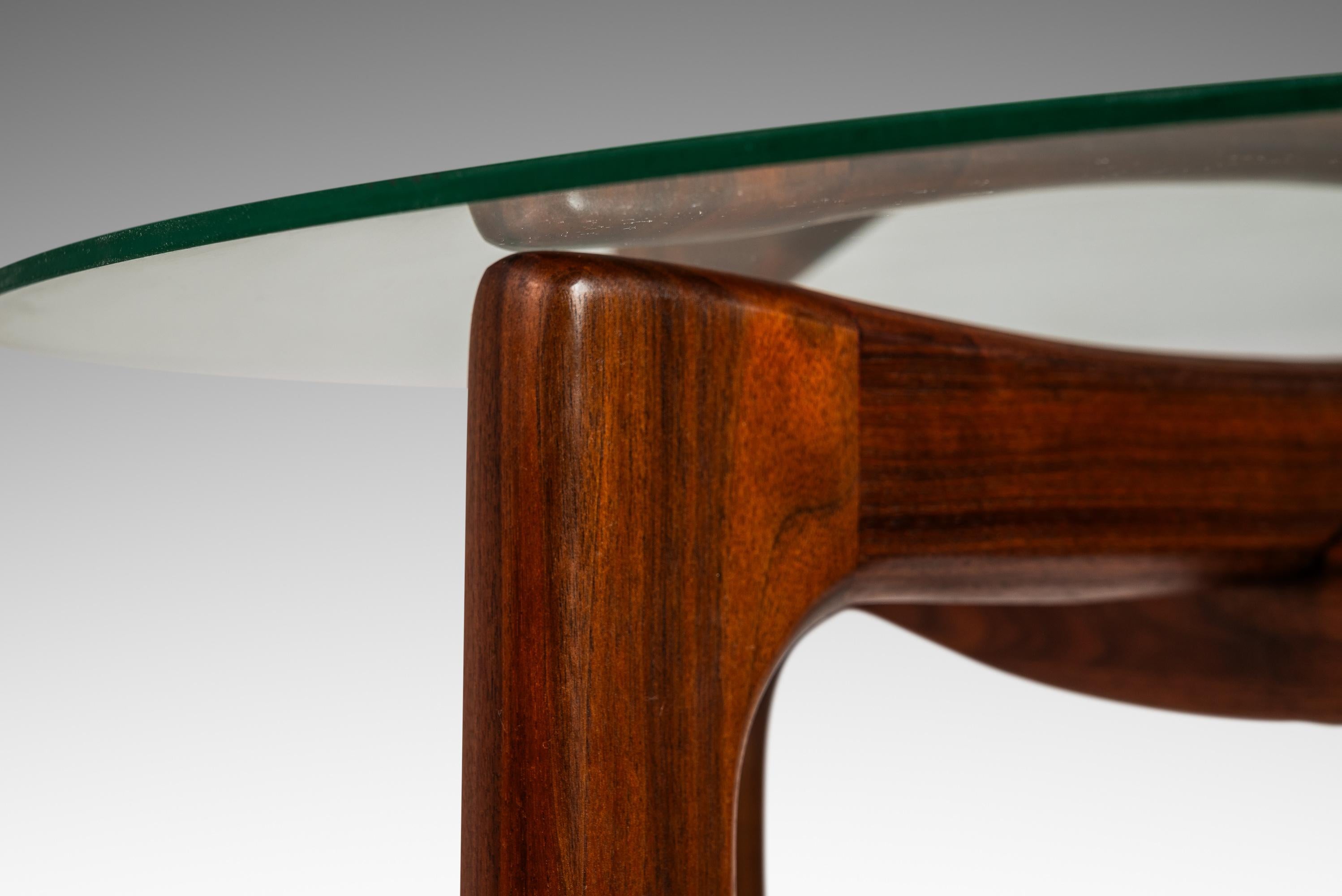 Walnut Side Table, Glass Top, by Adrian Pearsall  for Craft Associates, c. 1960 2